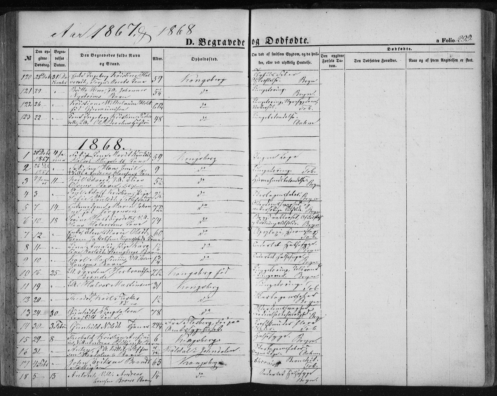 Kongsberg kirkebøker, SAKO/A-22/F/Fa/L0010: Parish register (official) no. I 10, 1859-1875, p. 299