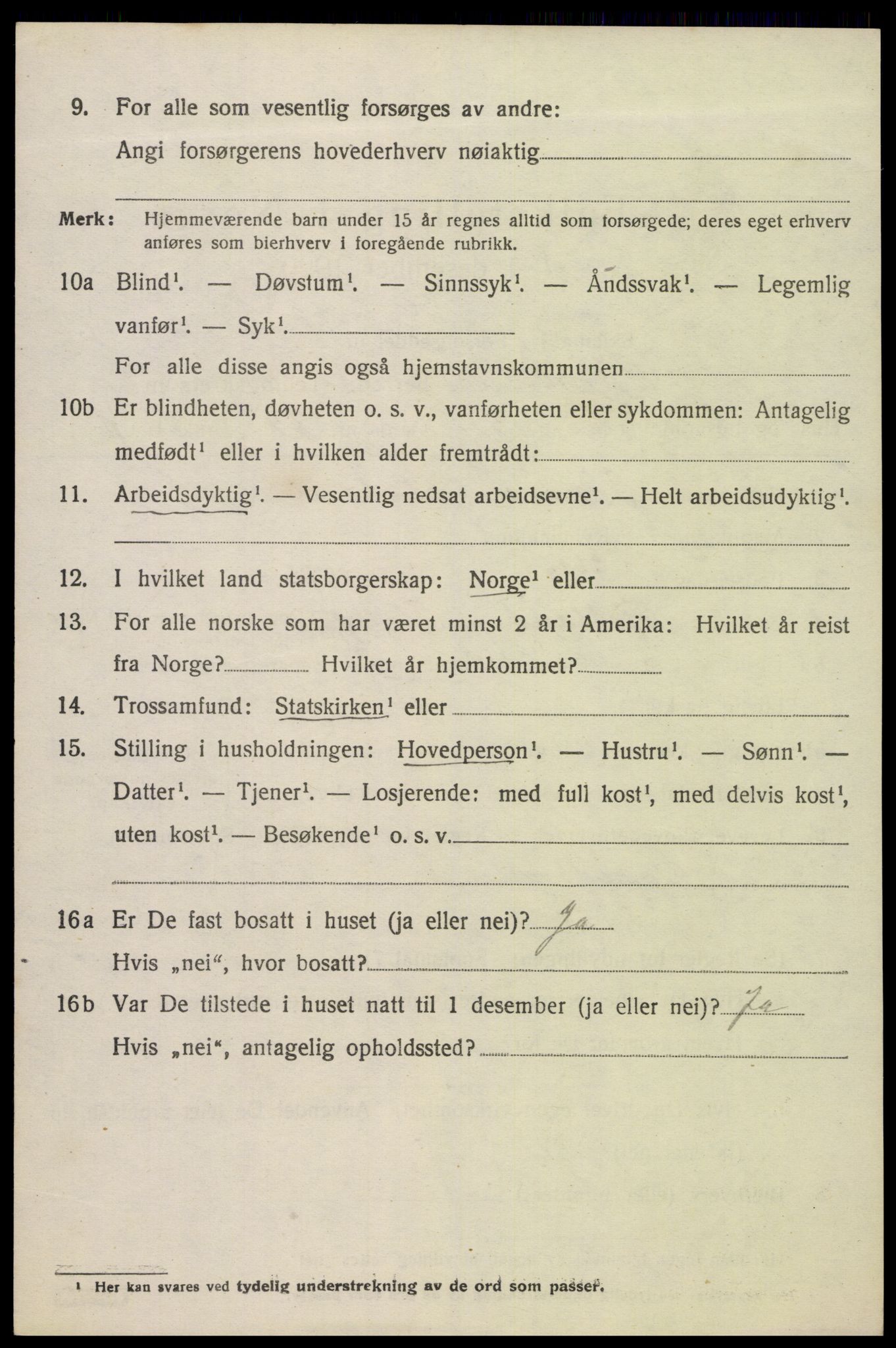 SAK, 1920 census for Randesund, 1920, p. 1083