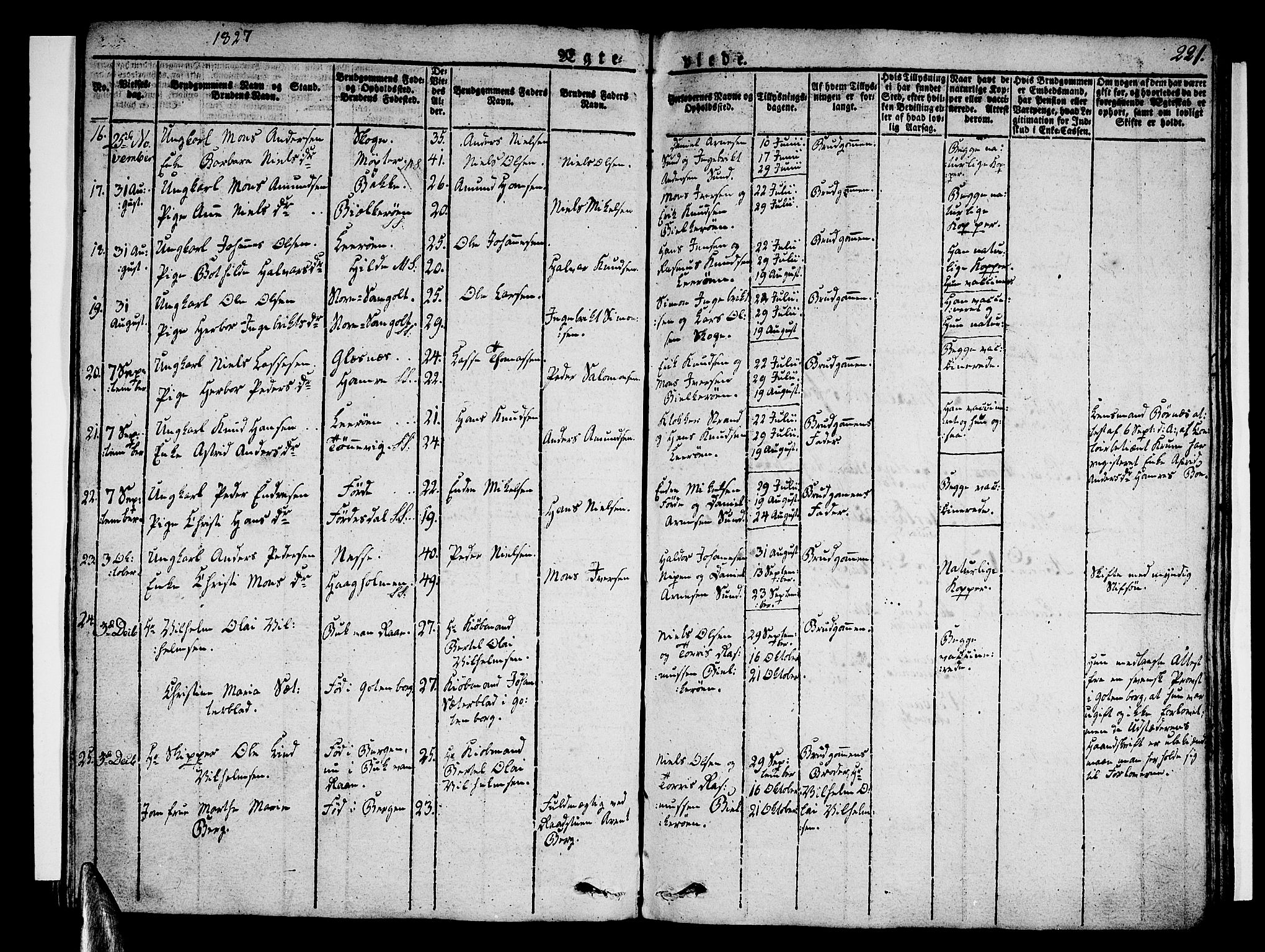 Sund sokneprestembete, AV/SAB-A-99930: Parish register (official) no. A 12, 1825-1835, p. 221