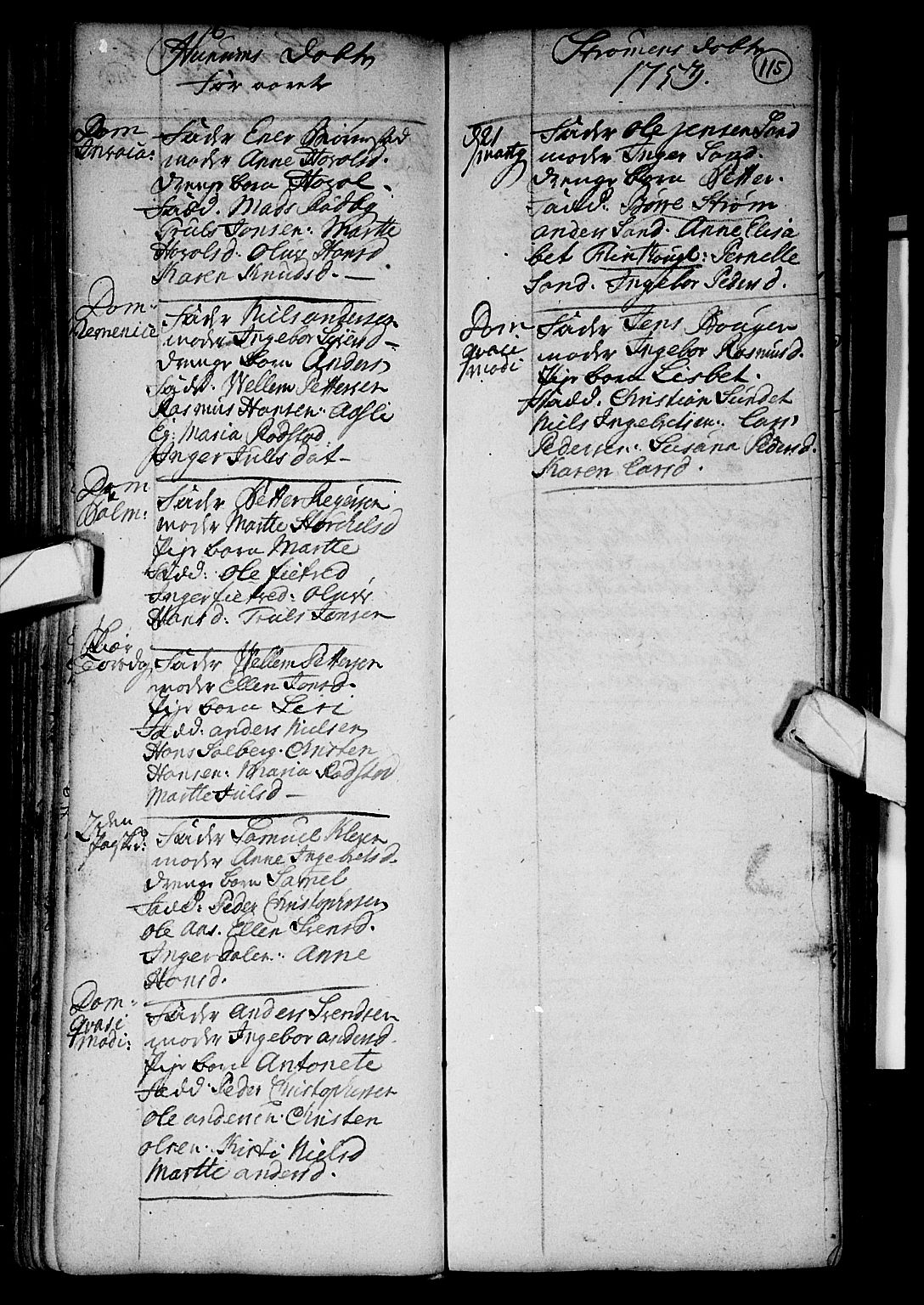 Hurum kirkebøker, AV/SAKO-A-229/F/Fa/L0002: Parish register (official) no. 2, 1733-1757, p. 115