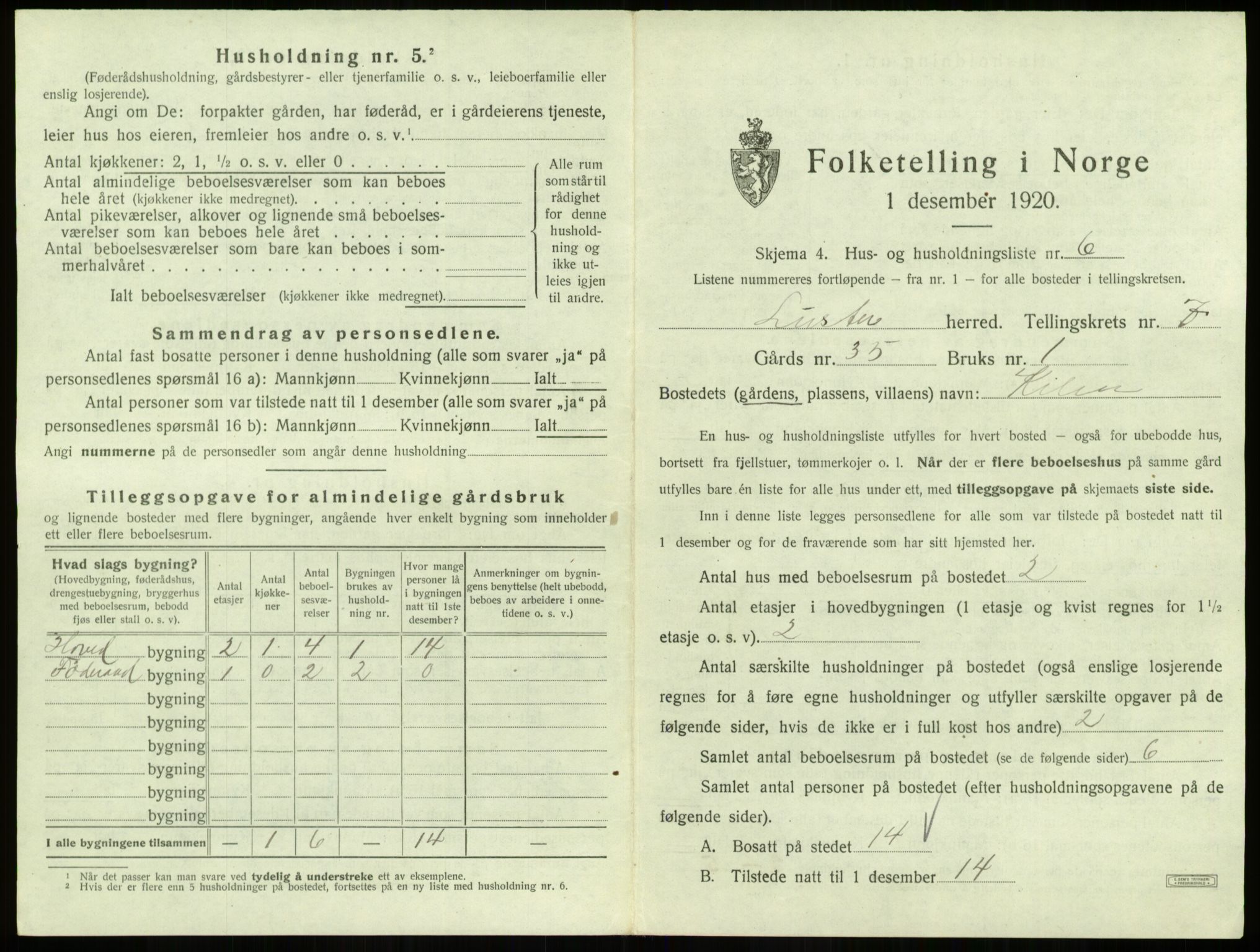 SAB, 1920 census for Luster, 1920, p. 716