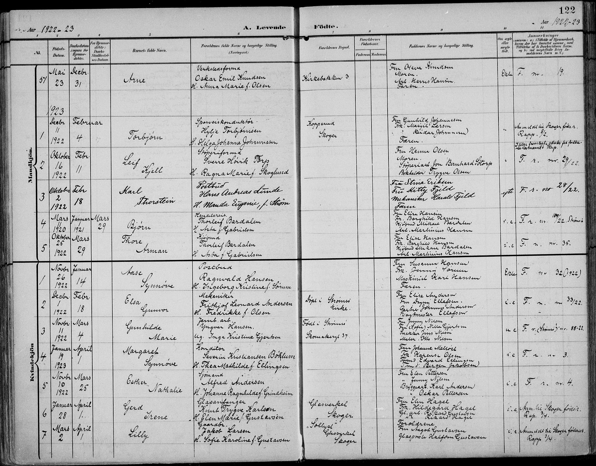 Strømsø kirkebøker, SAKO/A-246/F/Fb/L0008: Parish register (official) no. II 8, 1902-1933, p. 122