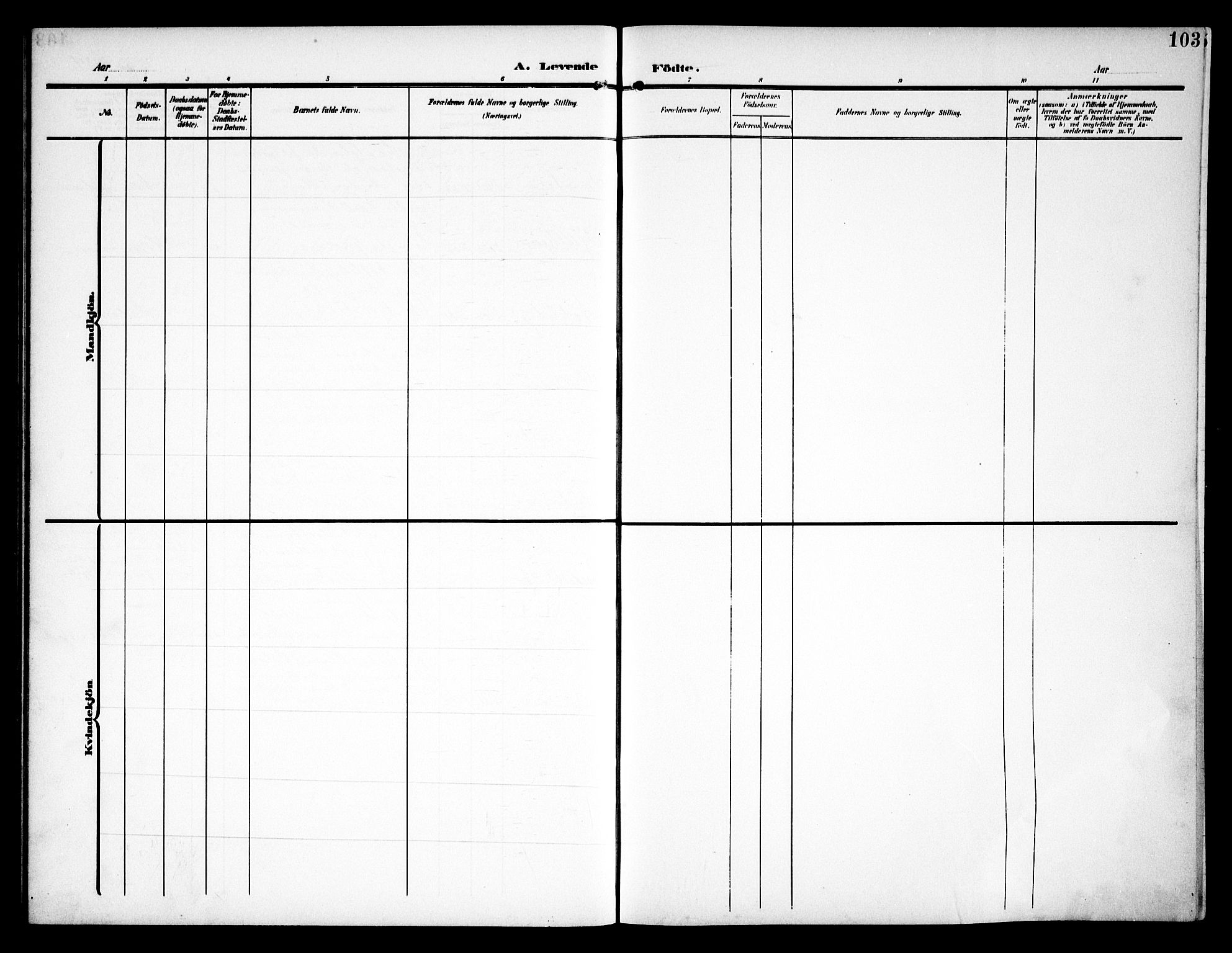 Kråkstad prestekontor Kirkebøker, AV/SAO-A-10125a/G/Ga/L0002: Parish register (copy) no. I 2, 1905-1934, p. 103