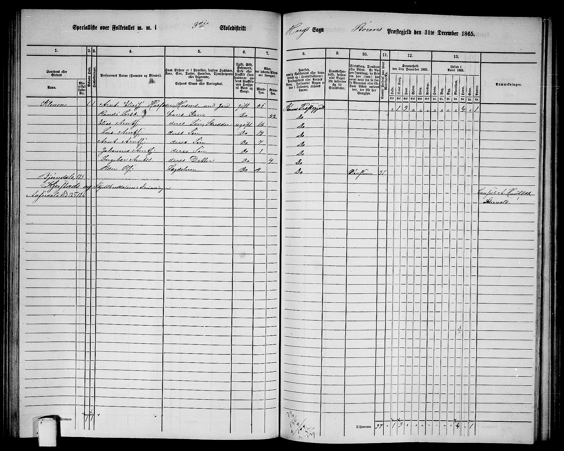 RA, 1865 census for Støren, 1865, p. 168