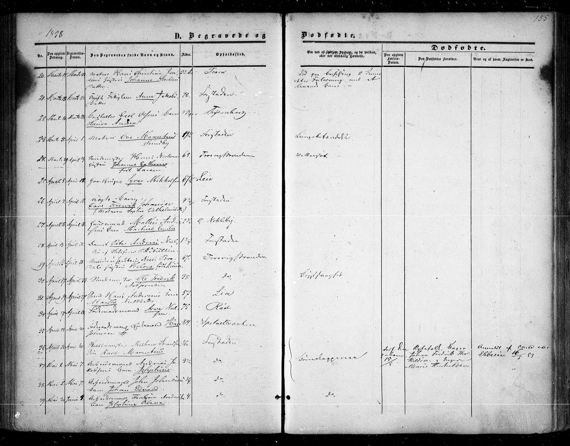 Glemmen prestekontor Kirkebøker, SAO/A-10908/F/Fa/L0007: Parish register (official) no. 7, 1853-1862, p. 155