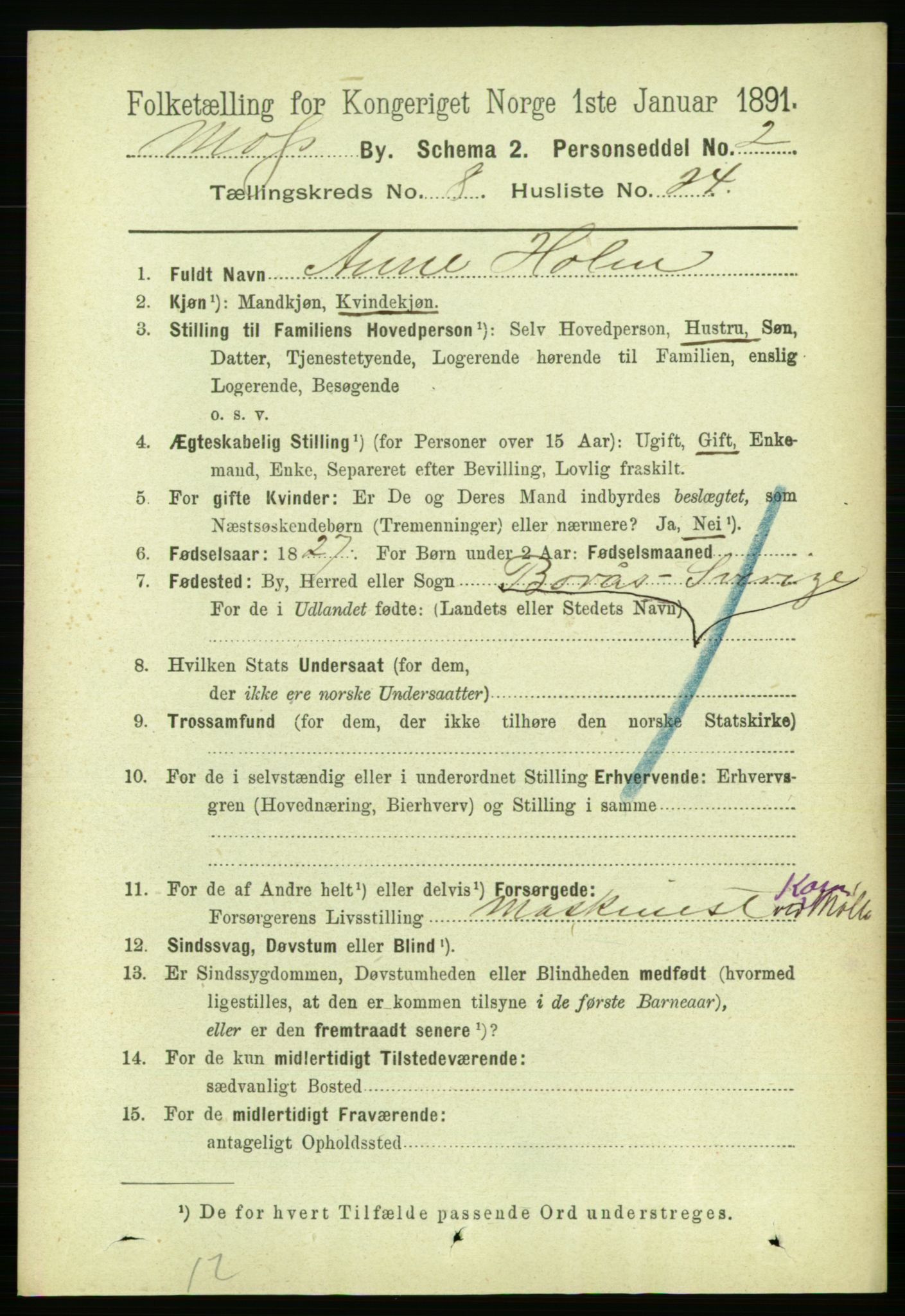 RA, 1891 census for 0104 Moss, 1891, p. 5106