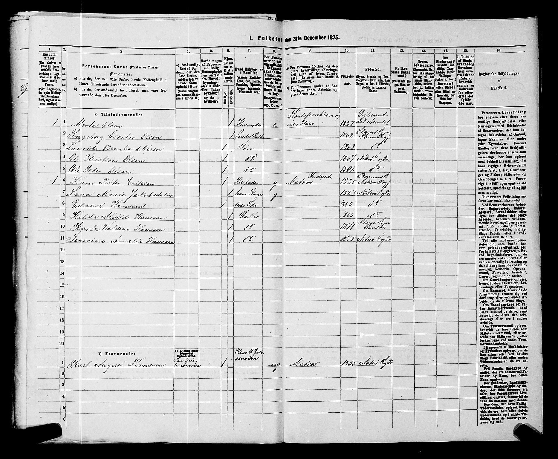 SAKO, 1875 census for 0722P Nøtterøy, 1875, p. 2130