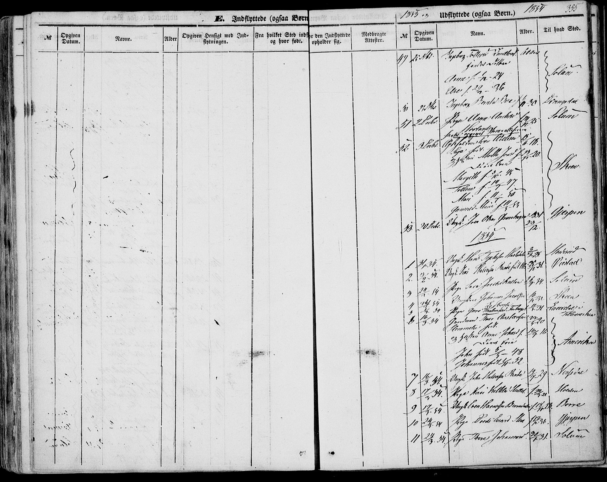 Bø kirkebøker, AV/SAKO-A-257/F/Fa/L0008: Parish register (official) no. 8, 1849-1861, p. 355