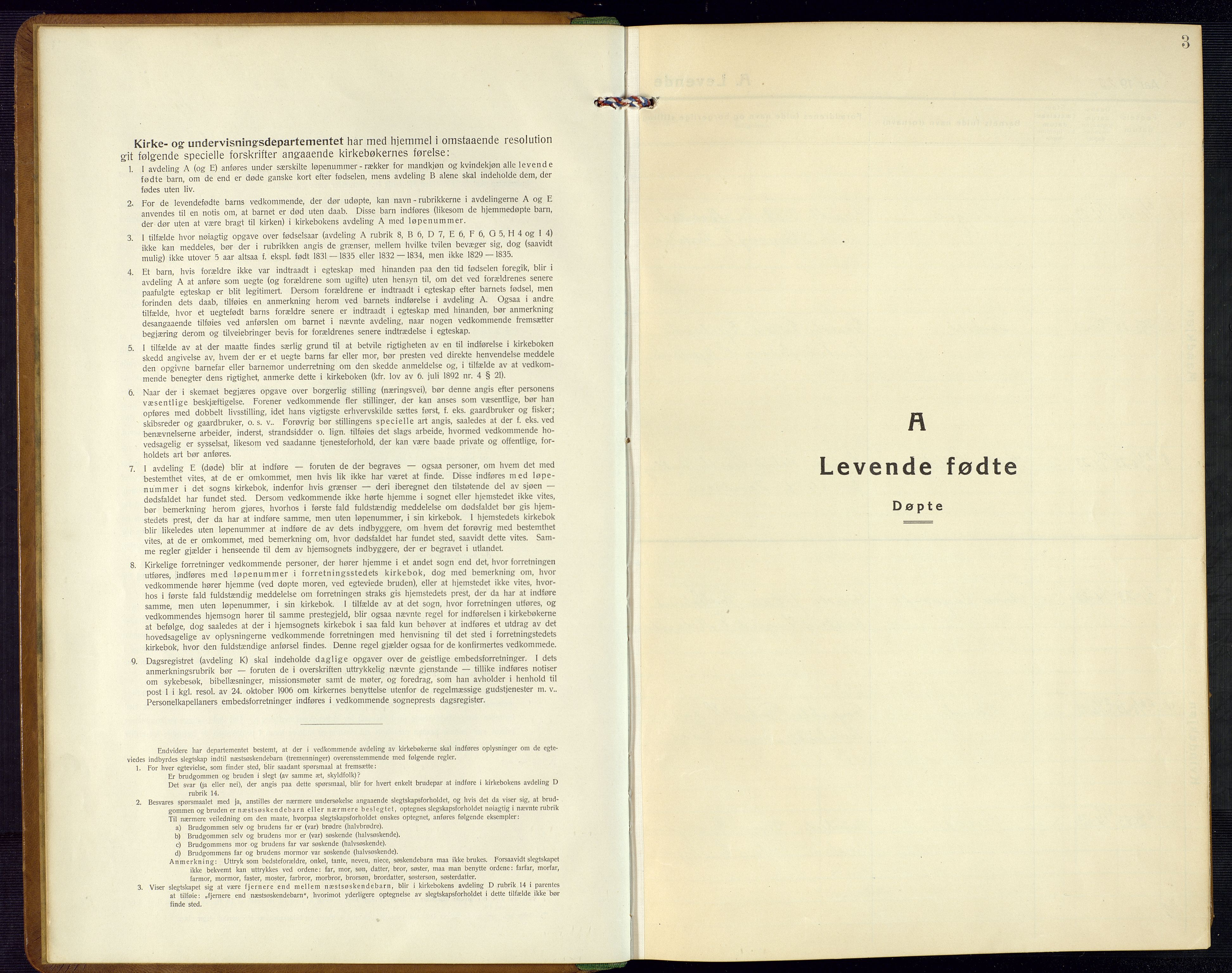 Bjelland sokneprestkontor, SAK/1111-0005/F/Fb/Fba/L0006: Parish register (copy) no. B 6, 1923-1956, p. 3