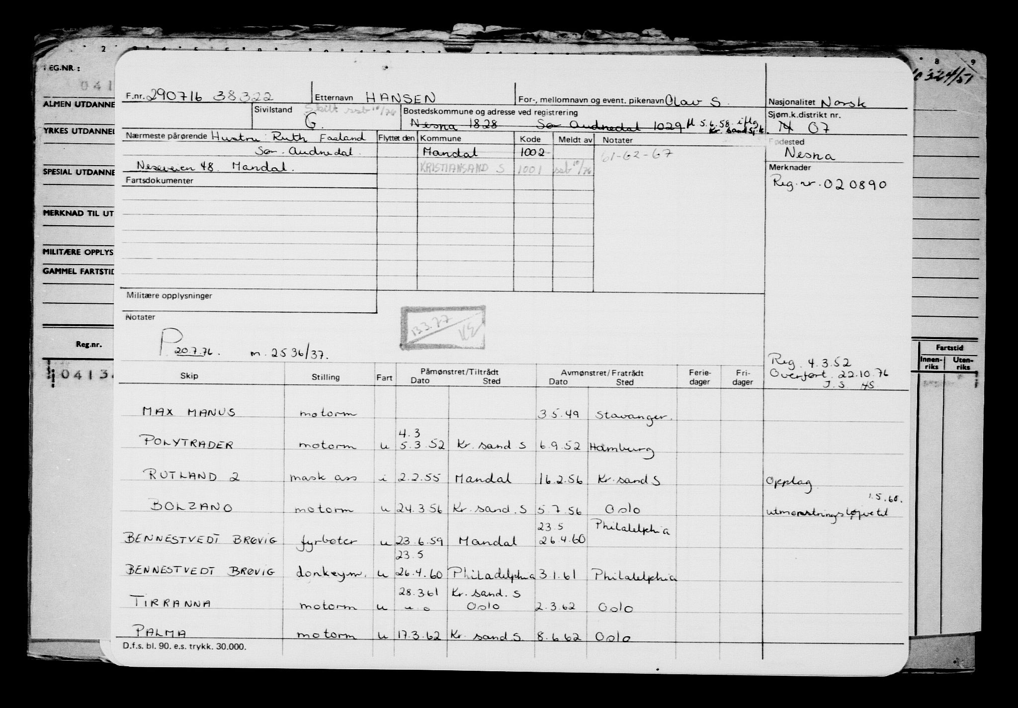 Direktoratet for sjømenn, AV/RA-S-3545/G/Gb/L0141: Hovedkort, 1916, p. 281