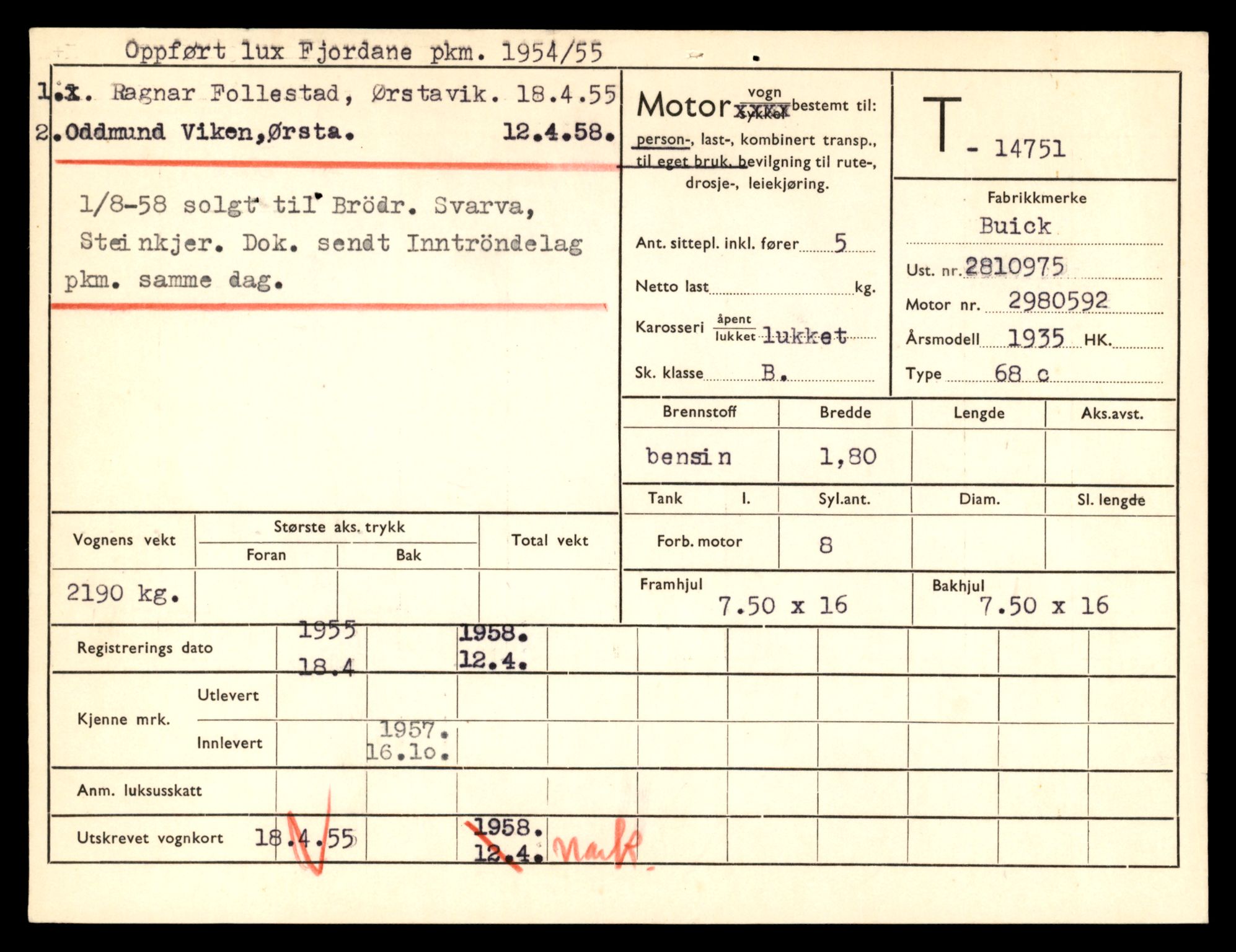 Møre og Romsdal vegkontor - Ålesund trafikkstasjon, AV/SAT-A-4099/F/Fe/L0048: Registreringskort for kjøretøy T 14721 - T 14863, 1927-1998, p. 1042