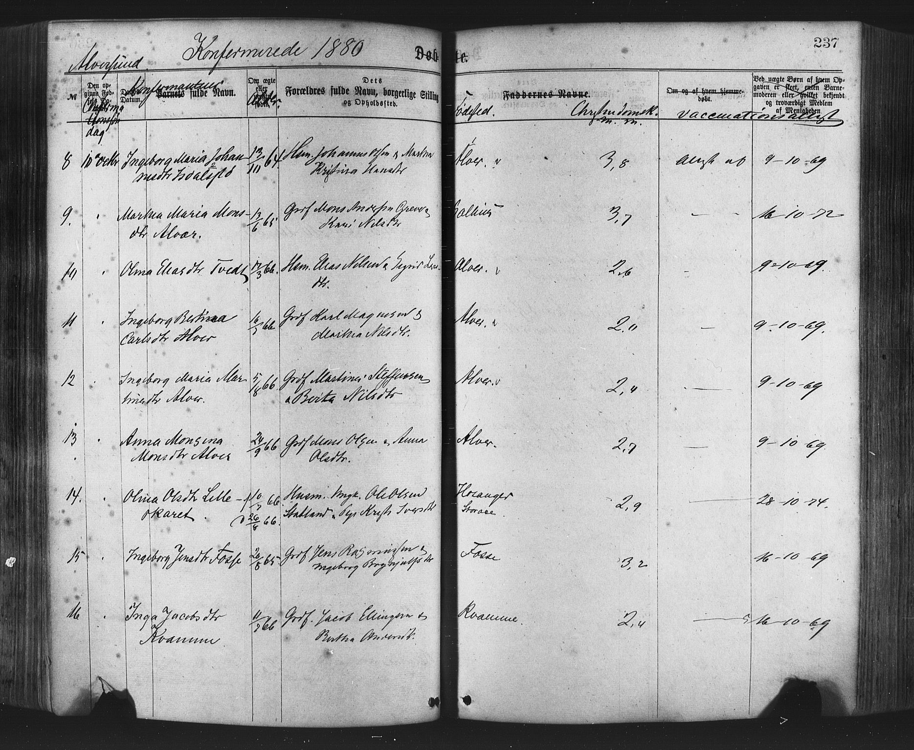 Hamre sokneprestembete, AV/SAB-A-75501/H/Ha/Haa/Haaa/L0015: Parish register (official) no. A 15, 1870-1881, p. 237