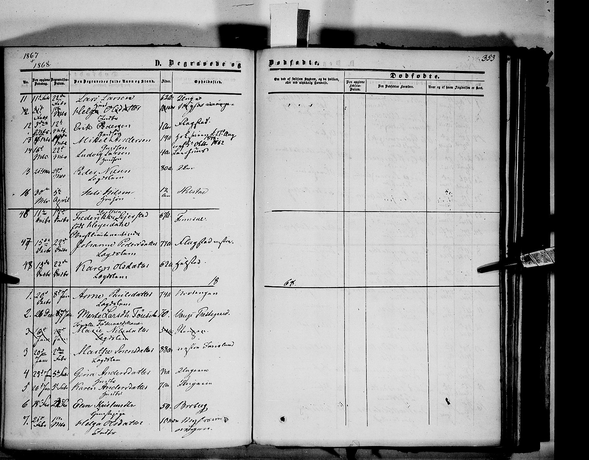 Vang prestekontor, Hedmark, SAH/PREST-008/H/Ha/Haa/L0012: Parish register (official) no. 12, 1855-1870, p. 353