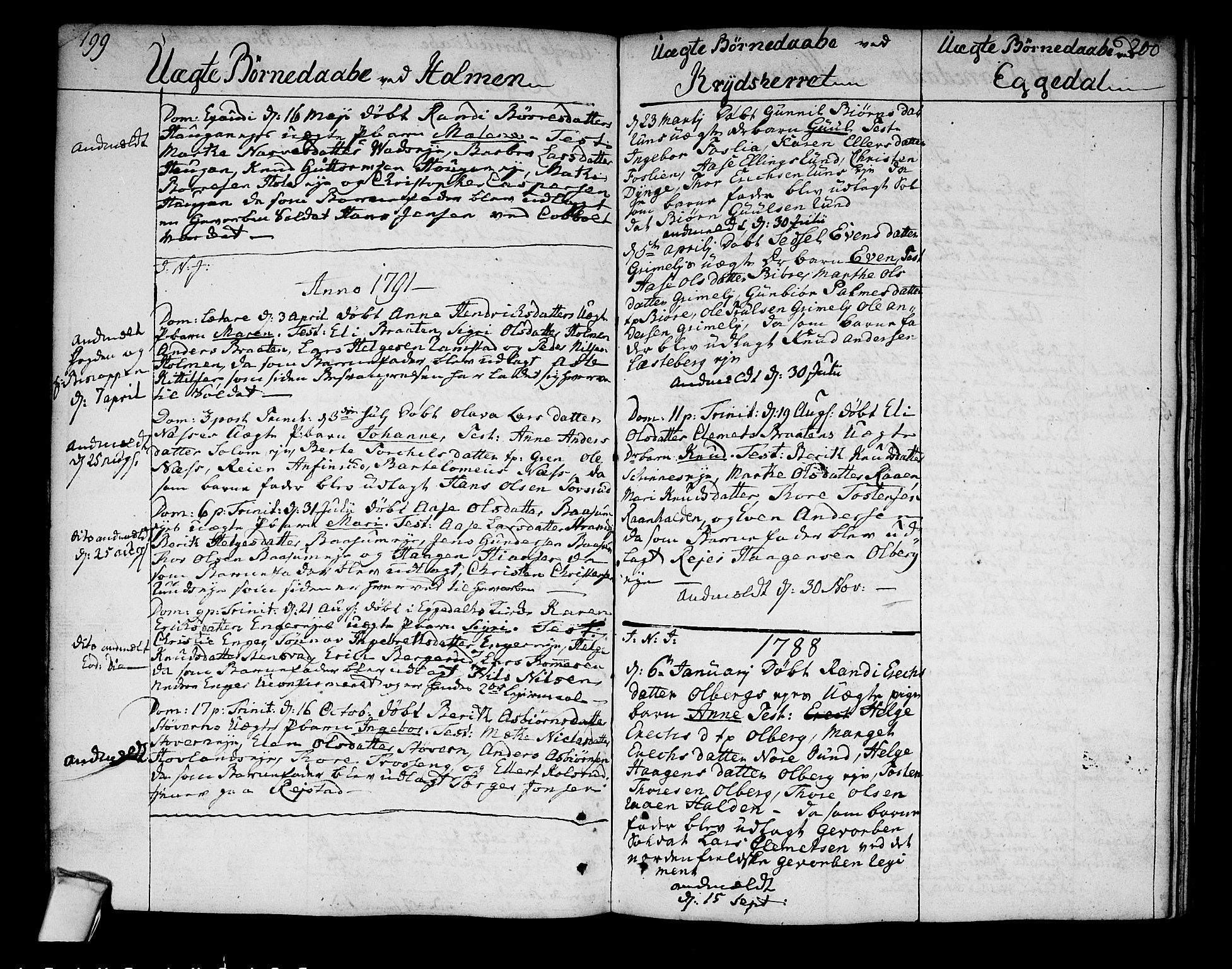 Sigdal kirkebøker, SAKO/A-245/F/Fa/L0002: Parish register (official) no. I 2, 1778-1792, p. 199-200