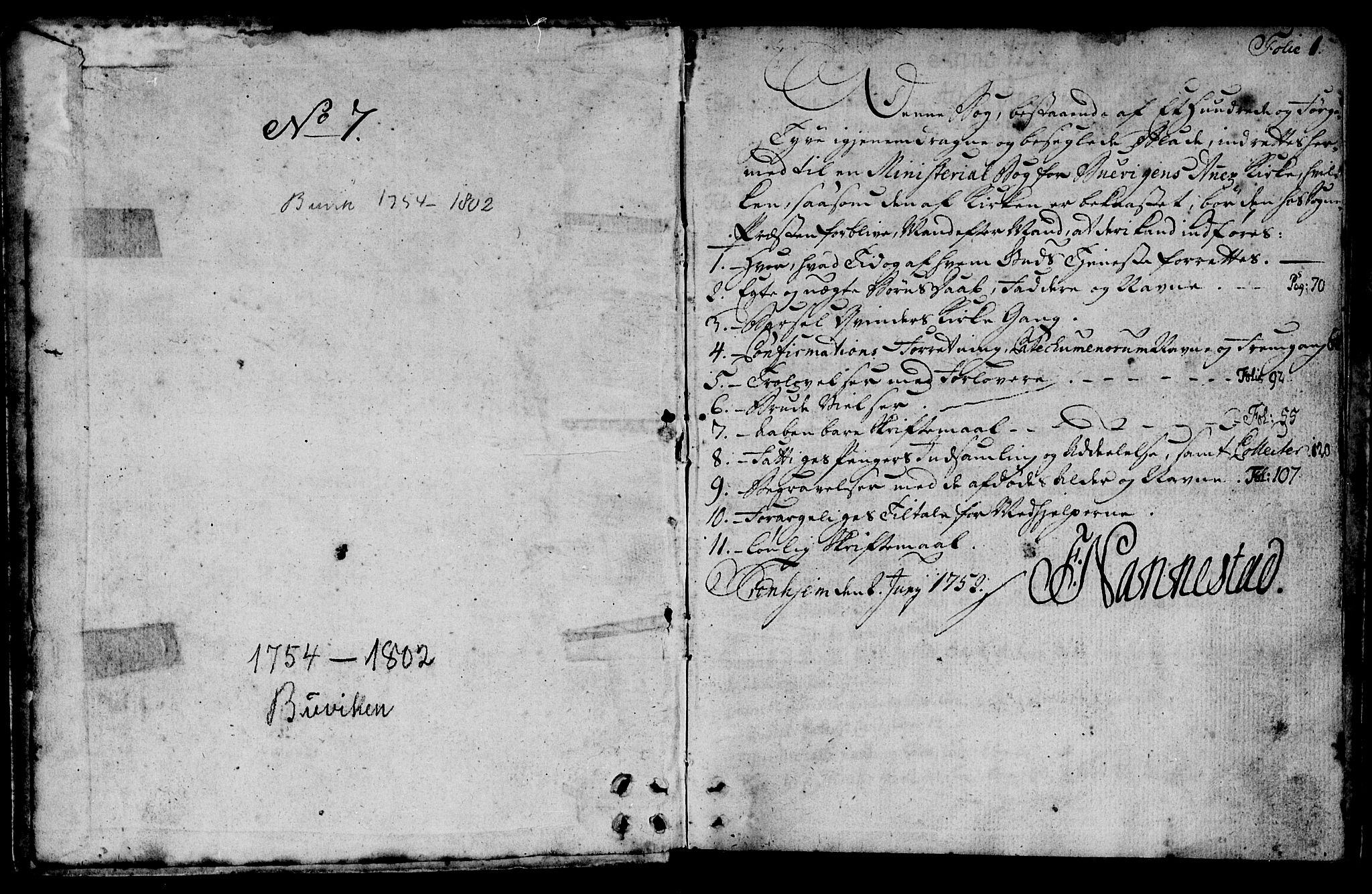 Ministerialprotokoller, klokkerbøker og fødselsregistre - Sør-Trøndelag, SAT/A-1456/666/L0784: Parish register (official) no. 666A02, 1754-1802, p. 1