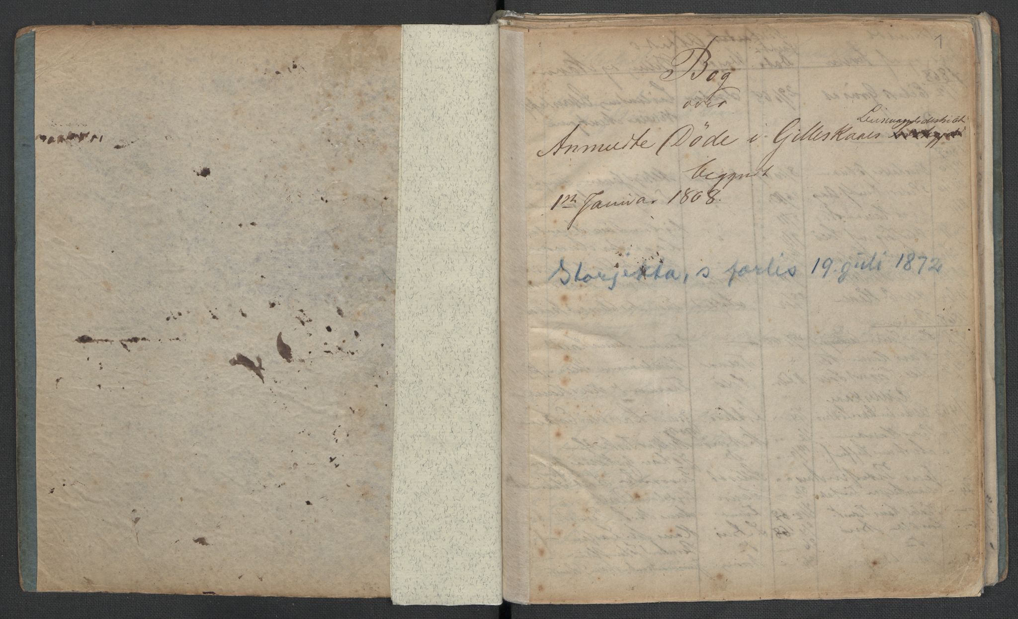 Gildeskål lensmannskontor, AV/SAT-A-4368/1/02/L0002: 2.01.02 - Dødsfallsprotokoll, 1868-1891, p. 1