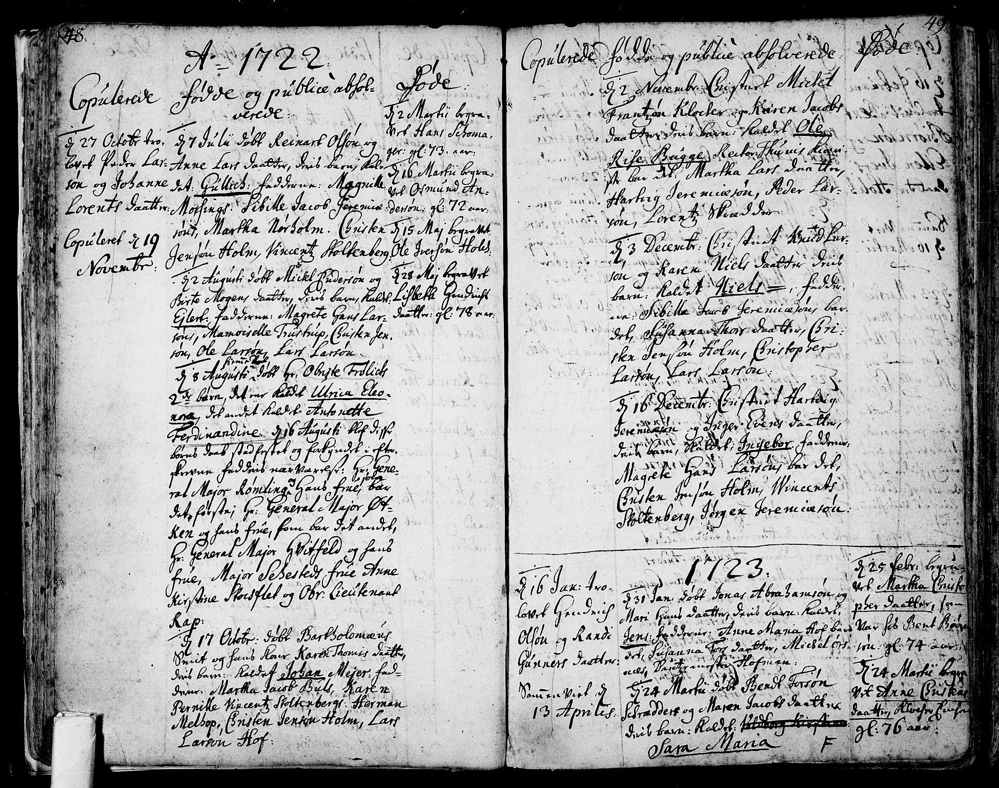 Tønsberg kirkebøker, SAKO/A-330/F/Fb/L0001: Parish register (official) no. II 1, 1690-1796, p. 48-49