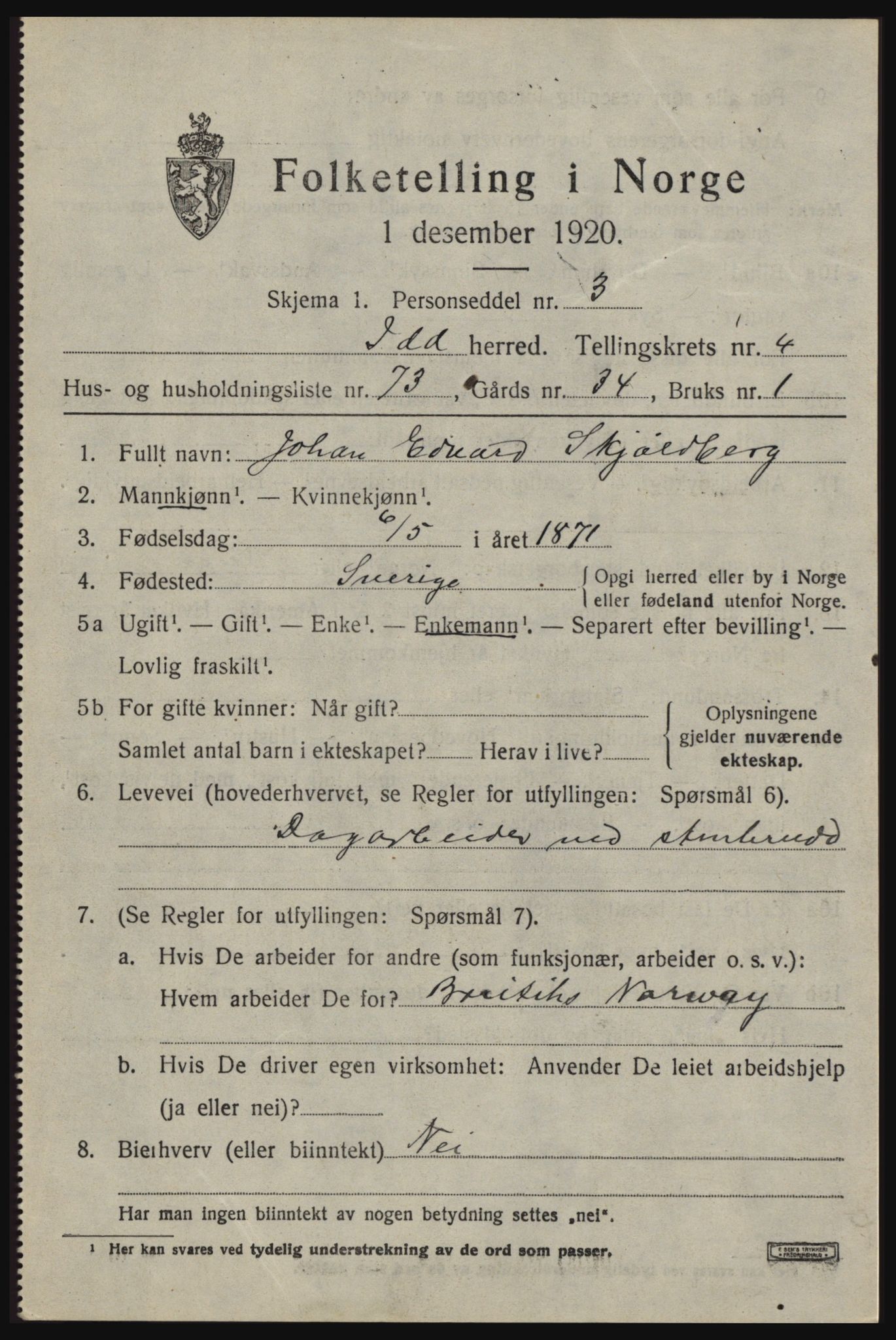 SAO, 1920 census for Idd, 1920, p. 6706