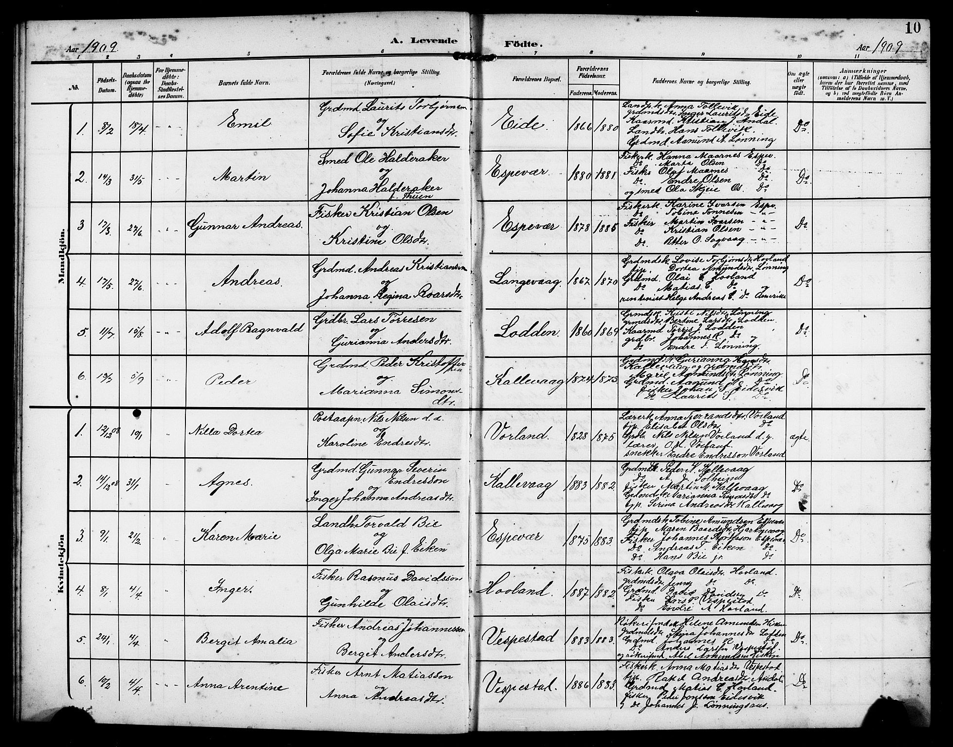 Finnås sokneprestembete, AV/SAB-A-99925/H/Ha/Hab/Habc/L0003: Parish register (copy) no. C 3, 1907-1917, p. 10
