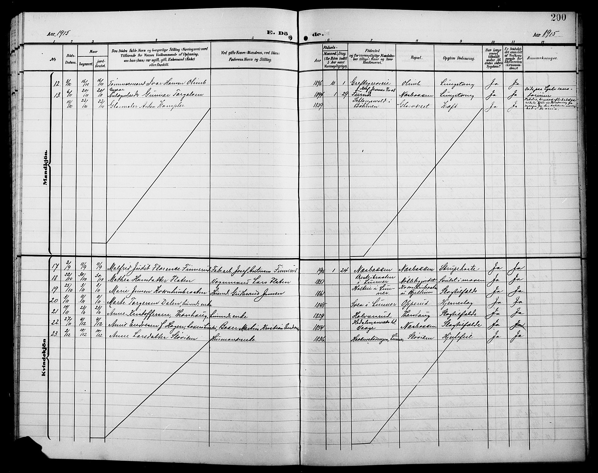 Jevnaker prestekontor, AV/SAH-PREST-116/H/Ha/Hab/L0004: Parish register (copy) no. 4, 1907-1918, p. 200