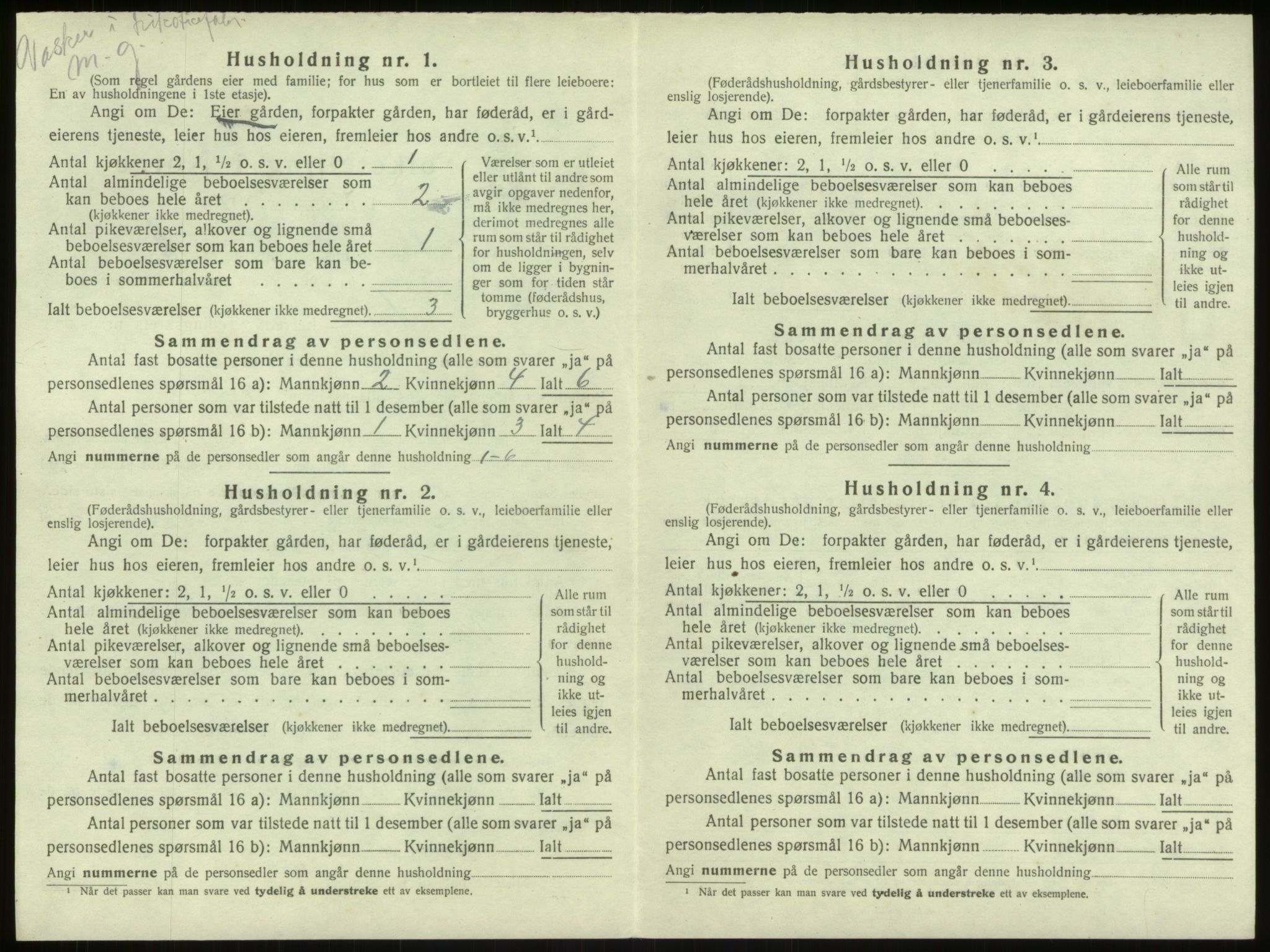 SAB, 1920 census for Haus, 1920, p. 492