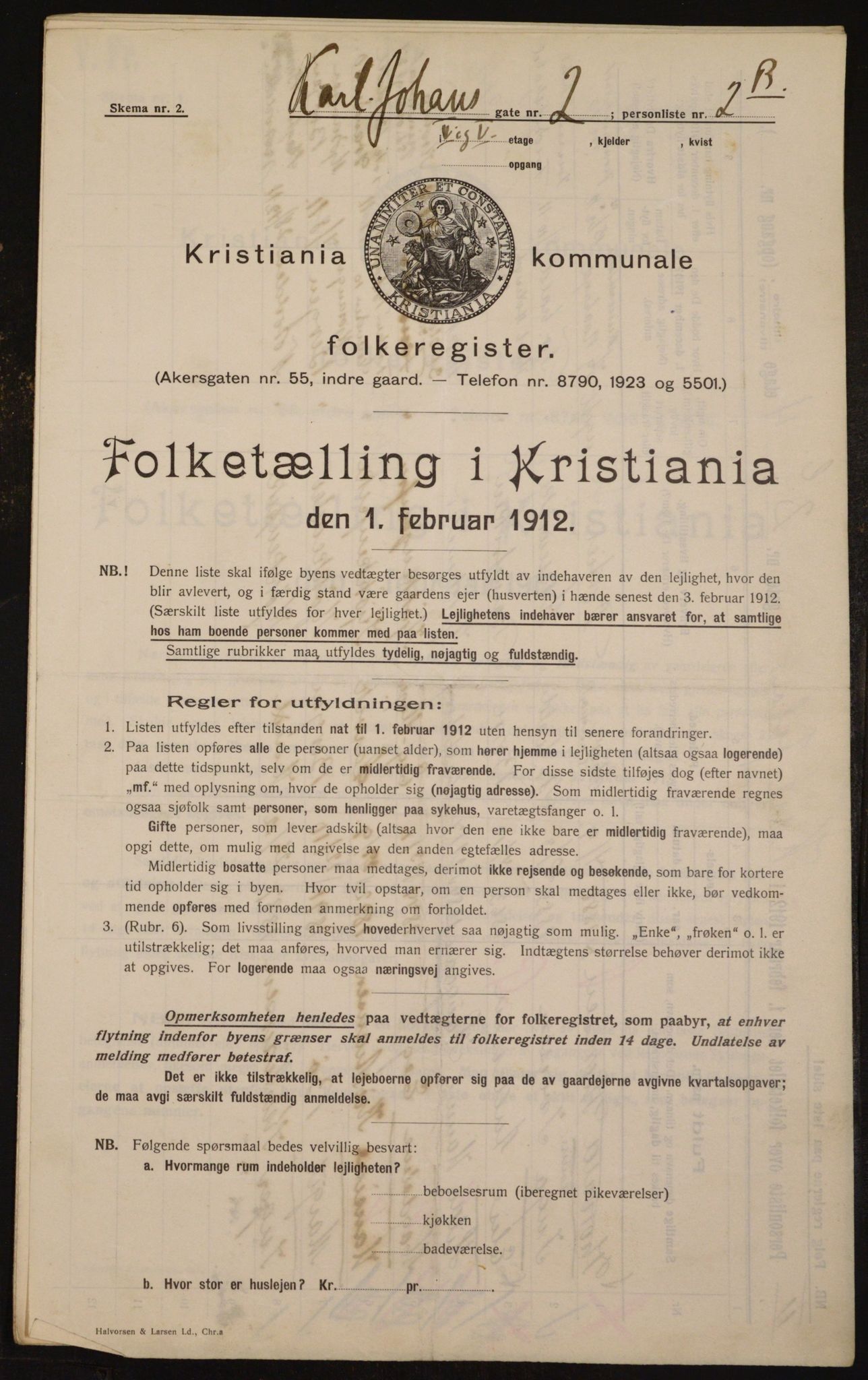 OBA, Municipal Census 1912 for Kristiania, 1912, p. 48998