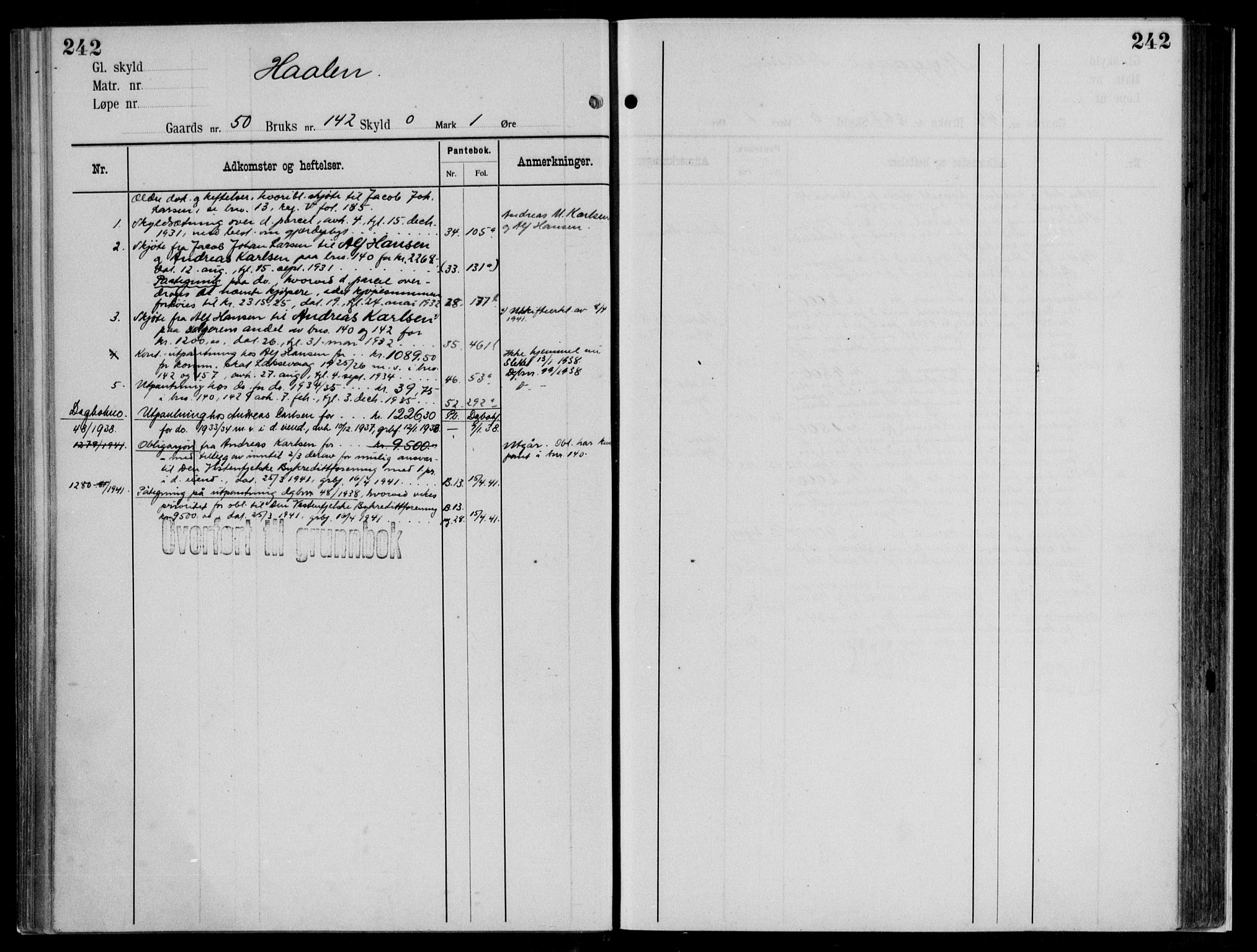 Midhordland sorenskriveri, AV/SAB-A-3001/1/G/Ga/Gab/L0112: Mortgage register no. II.A.b.112, p. 242