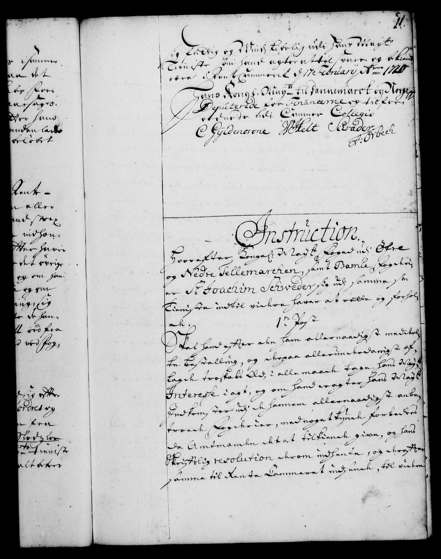 Rentekammeret, Kammerkanselliet, RA/EA-3111/G/Gg/Ggi/L0001: Norsk instruksjonsprotokoll med register (merket RK 53.34), 1720-1729, p. 11