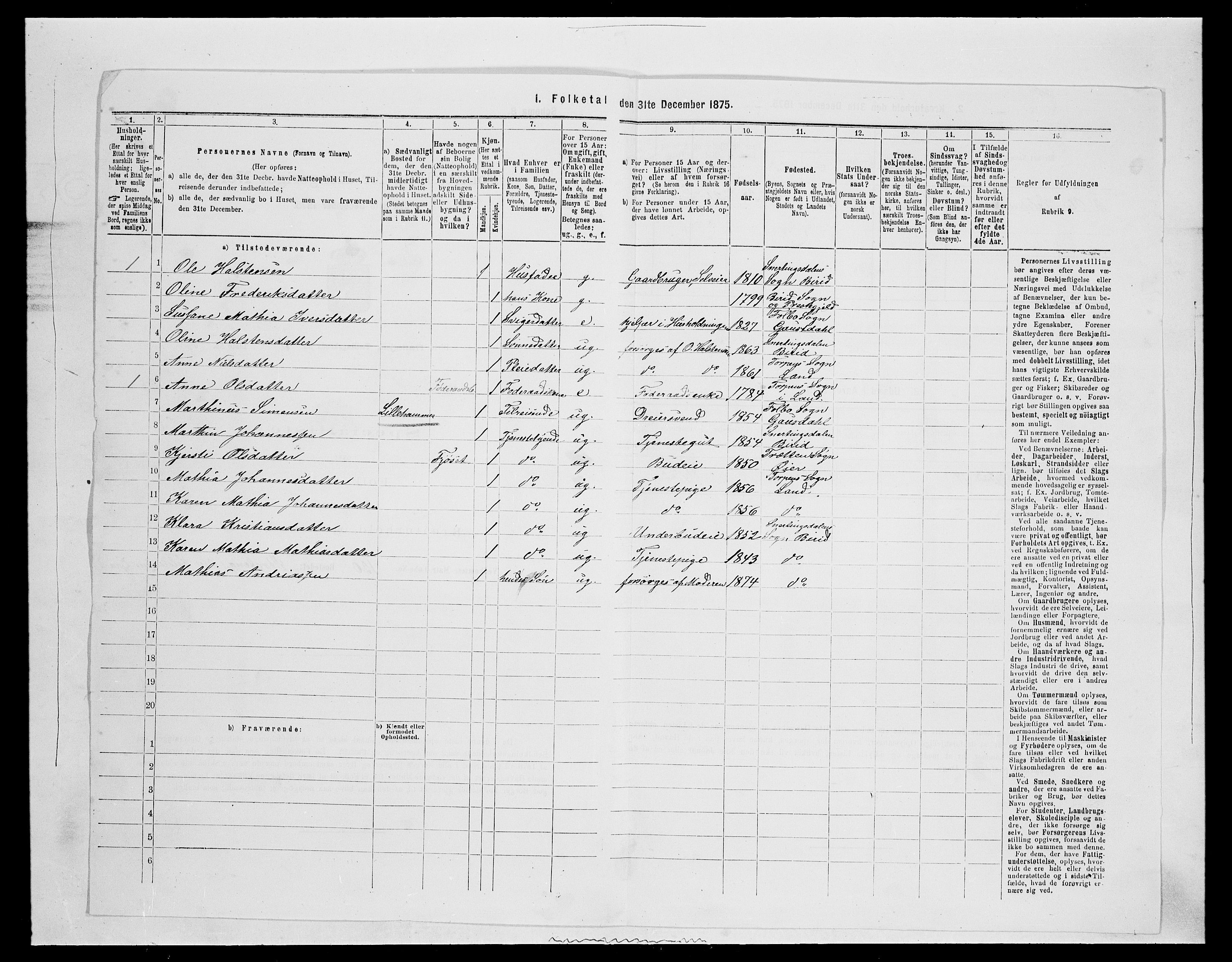 SAH, 1875 census for 0525P Biri, 1875, p. 944