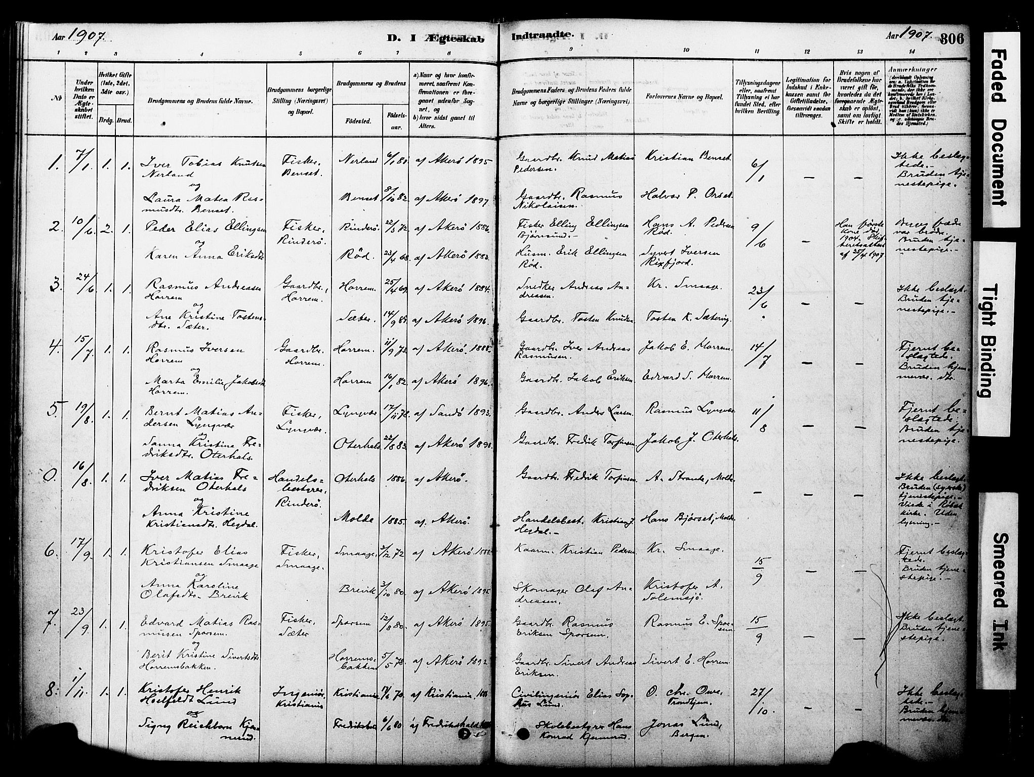 Ministerialprotokoller, klokkerbøker og fødselsregistre - Møre og Romsdal, SAT/A-1454/560/L0721: Parish register (official) no. 560A05, 1878-1917, p. 306