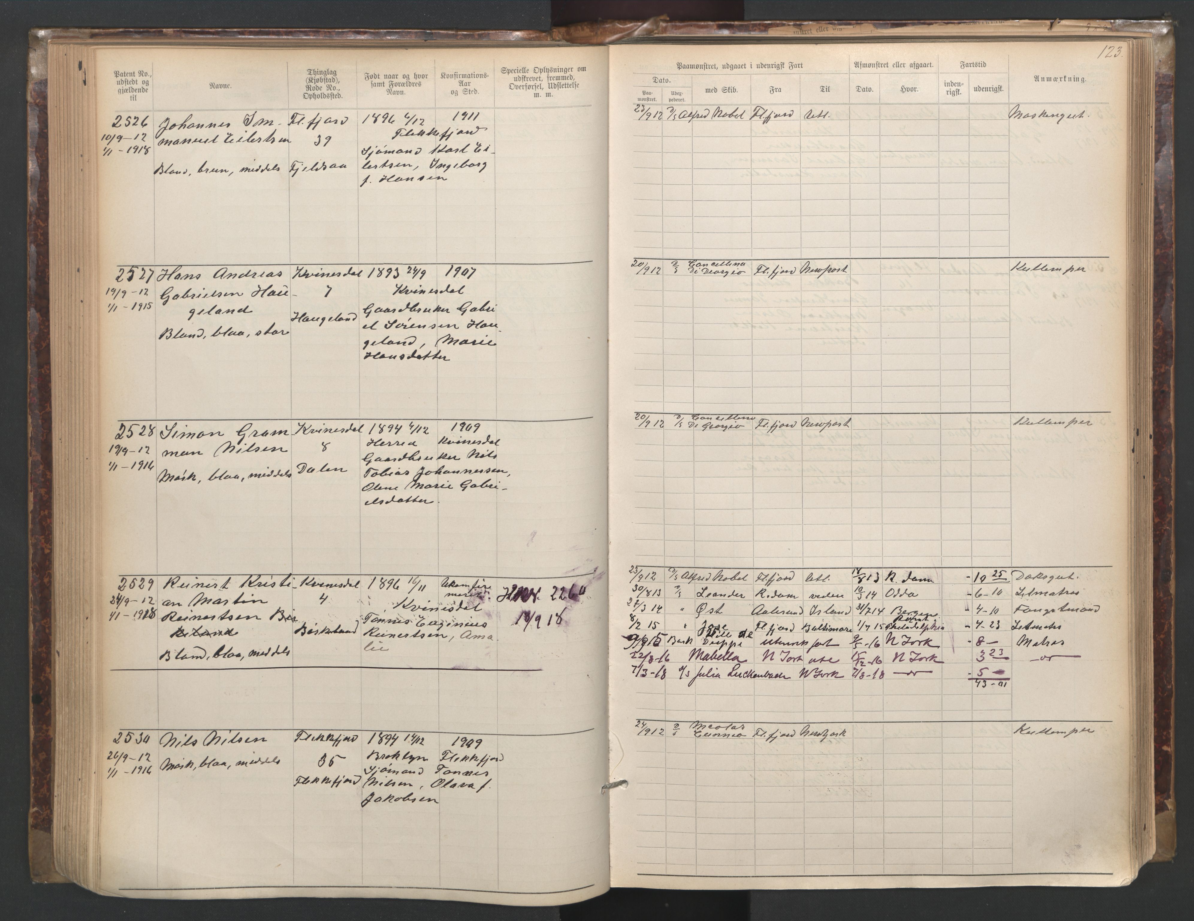 Flekkefjord mønstringskrets, SAK/2031-0018/F/Fa/L0003: Annotasjonsrulle nr 1921-2963 med register, N-3, 1892-1948, p. 154