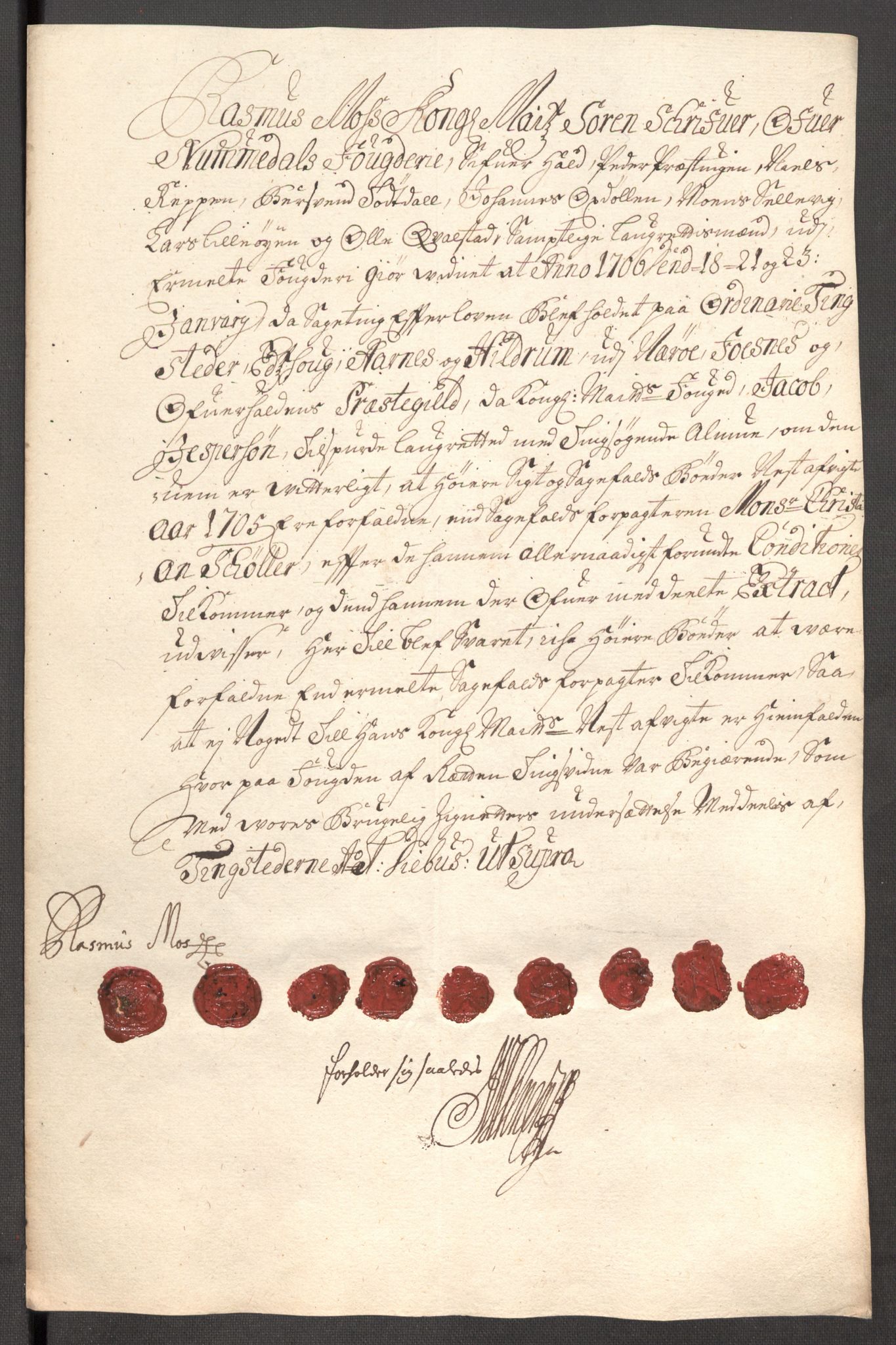 Rentekammeret inntil 1814, Reviderte regnskaper, Fogderegnskap, RA/EA-4092/R64/L4429: Fogderegnskap Namdal, 1705-1706, p. 140