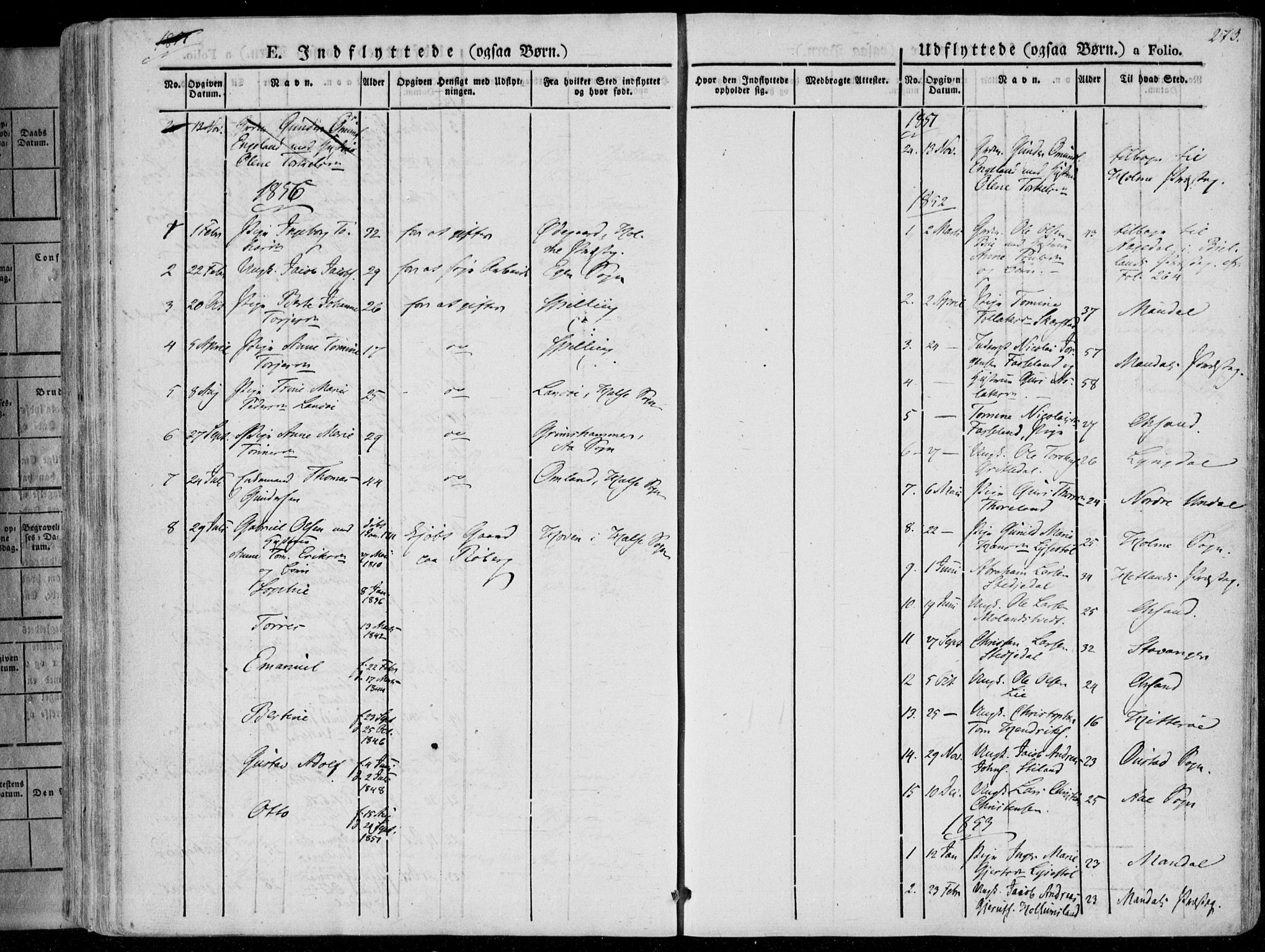 Sør-Audnedal sokneprestkontor, SAK/1111-0039/F/Fa/Fab/L0006: Parish register (official) no. A 6, 1829-1855, p. 273