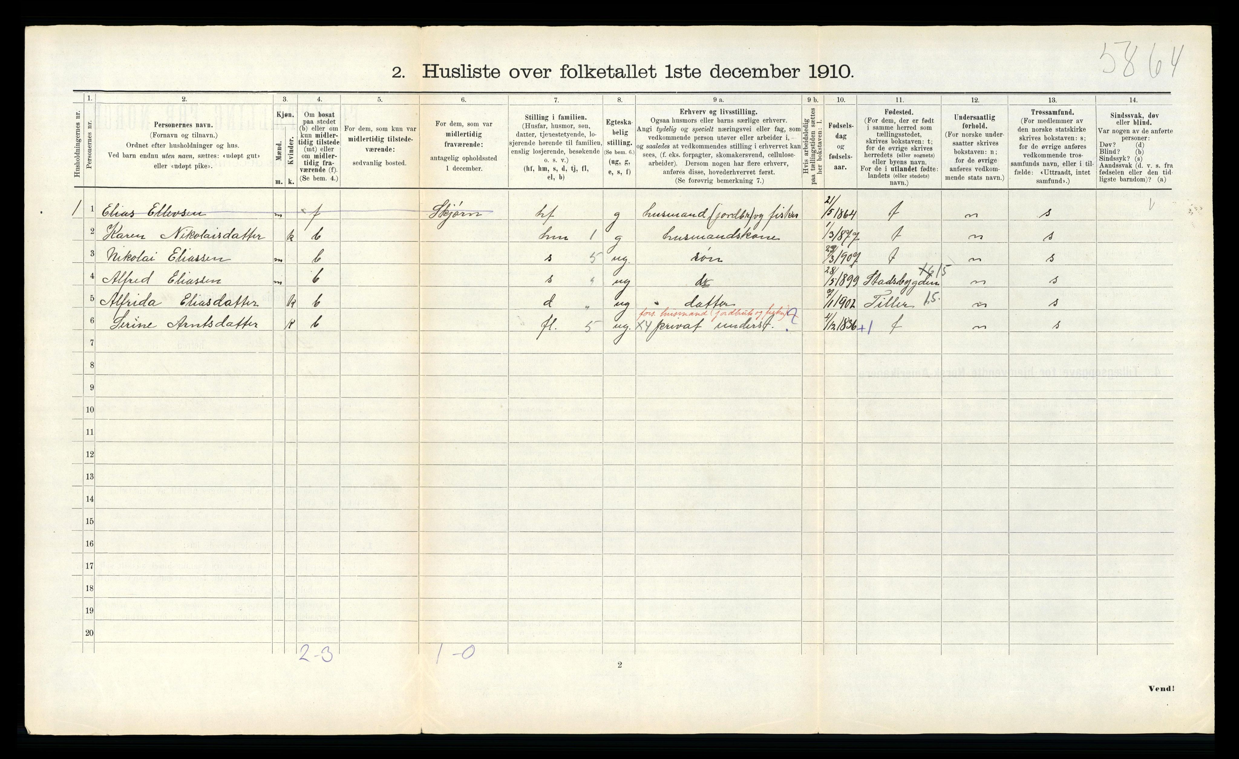 RA, 1910 census for Leksvik, 1910, p. 809