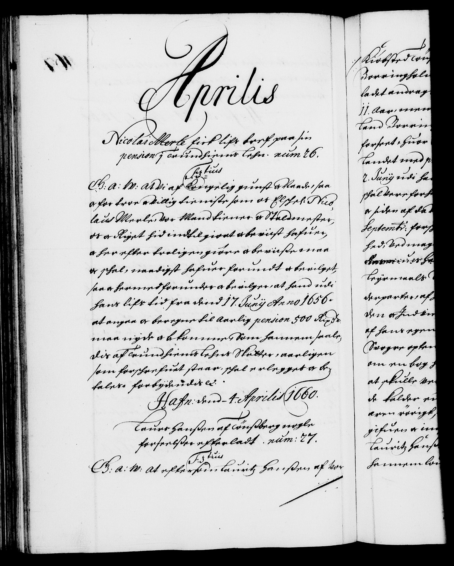 Danske Kanselli 1572-1799, RA/EA-3023/F/Fc/Fca/Fcaa/L0009: Norske registre (mikrofilm), 1657-1660, p. 167b