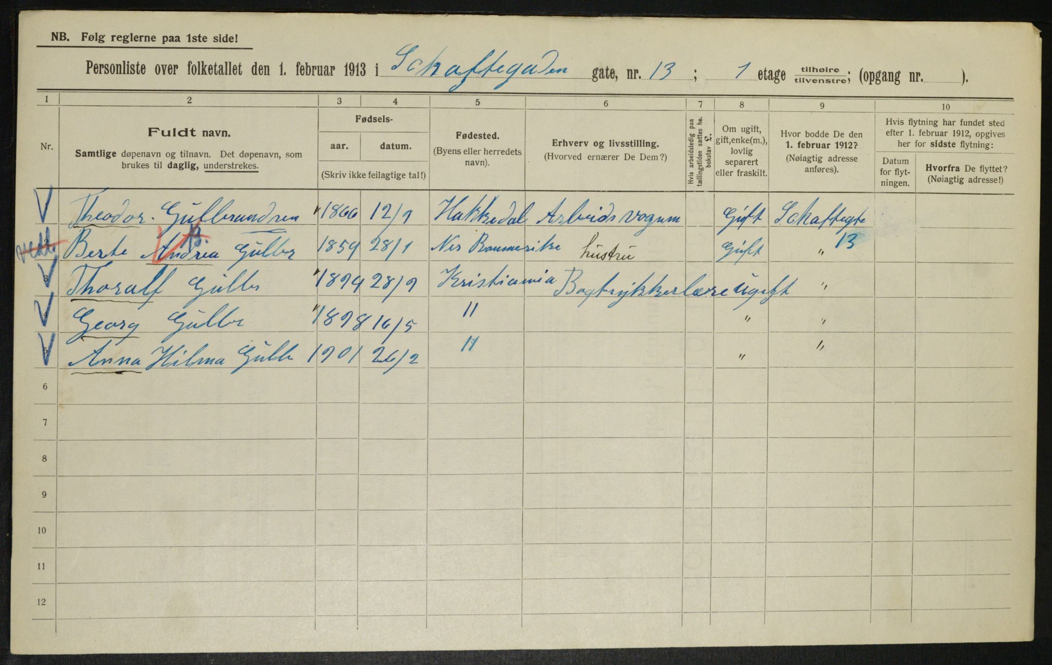 OBA, Municipal Census 1913 for Kristiania, 1913, p. 89431