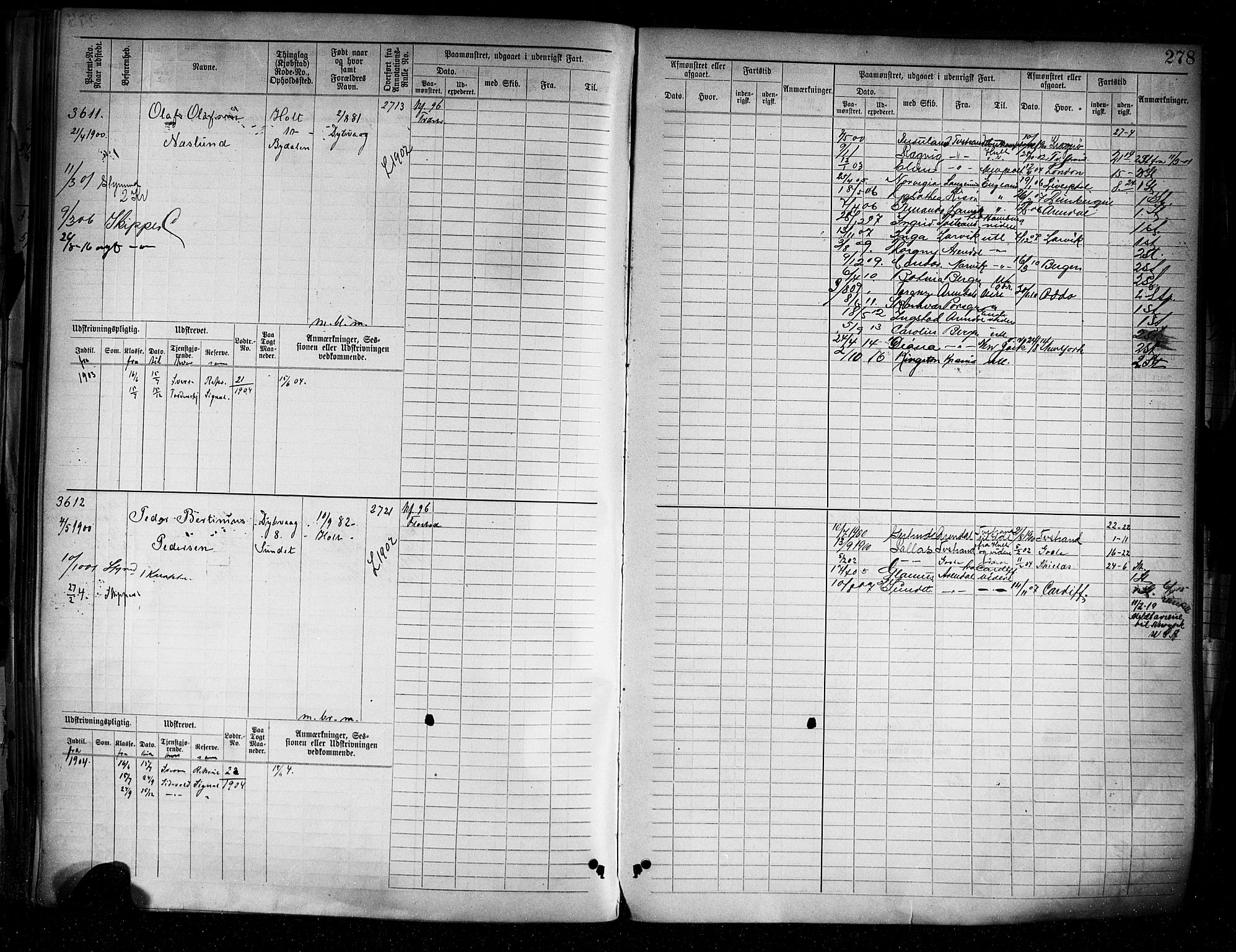 Tvedestrand mønstringskrets, AV/SAK-2031-0011/F/Fb/L0005: Hovedrulle A nr 3057-3817, R-6, 1890-1920, p. 284