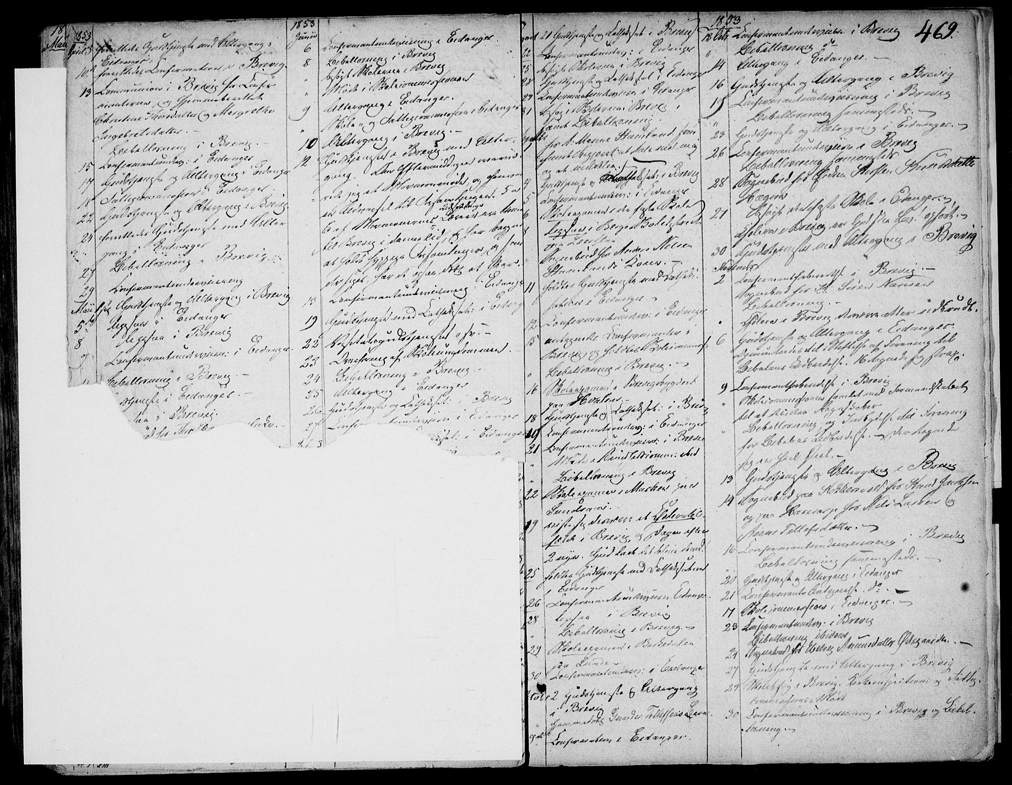 Eidanger kirkebøker, AV/SAKO-A-261/F/Fa/L0008: Parish register (official) no. 8, 1831-1858, p. 469