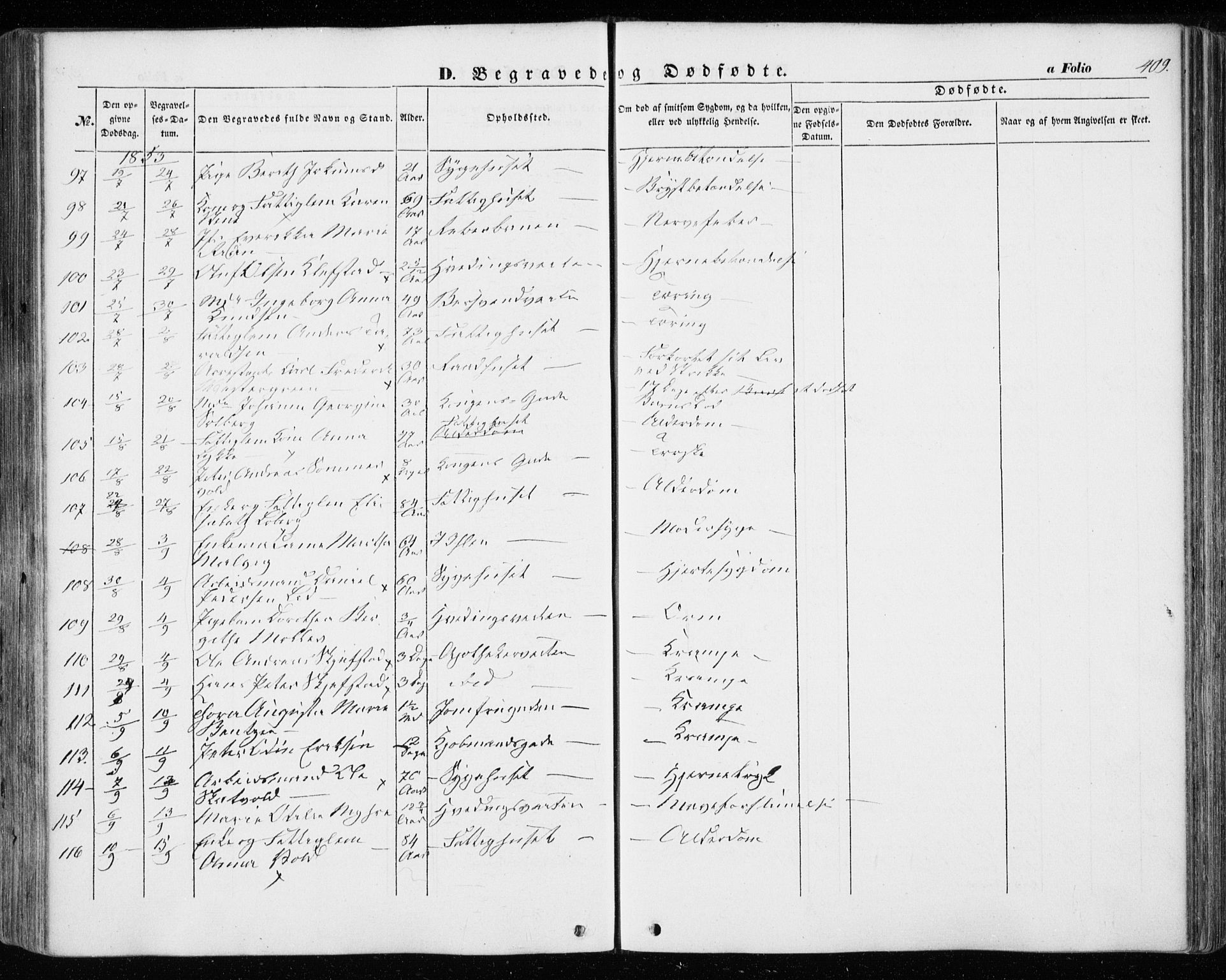 Ministerialprotokoller, klokkerbøker og fødselsregistre - Sør-Trøndelag, AV/SAT-A-1456/601/L0051: Parish register (official) no. 601A19, 1848-1857, p. 409