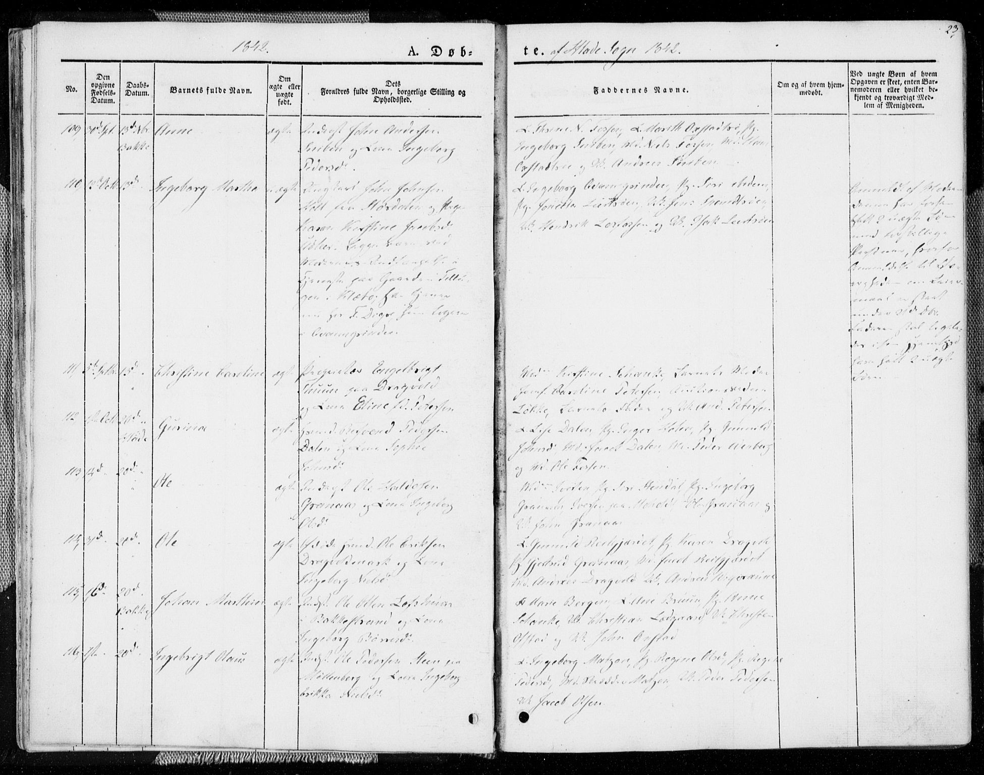 Ministerialprotokoller, klokkerbøker og fødselsregistre - Sør-Trøndelag, AV/SAT-A-1456/606/L0290: Parish register (official) no. 606A05, 1841-1847, p. 23