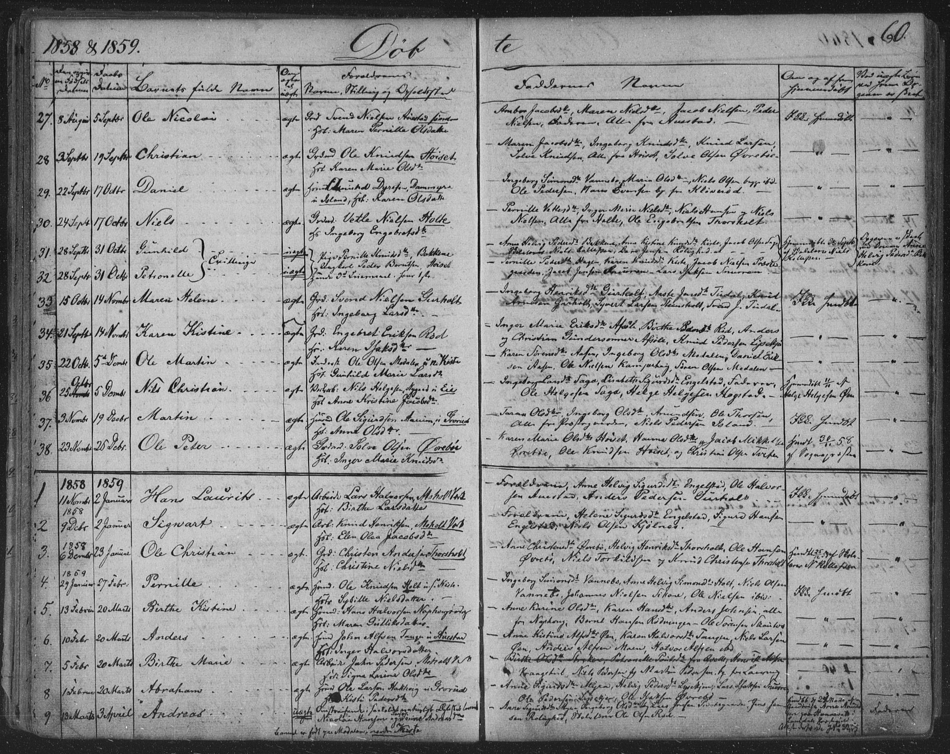 Siljan kirkebøker, SAKO/A-300/F/Fa/L0001: Parish register (official) no. 1, 1831-1870, p. 60