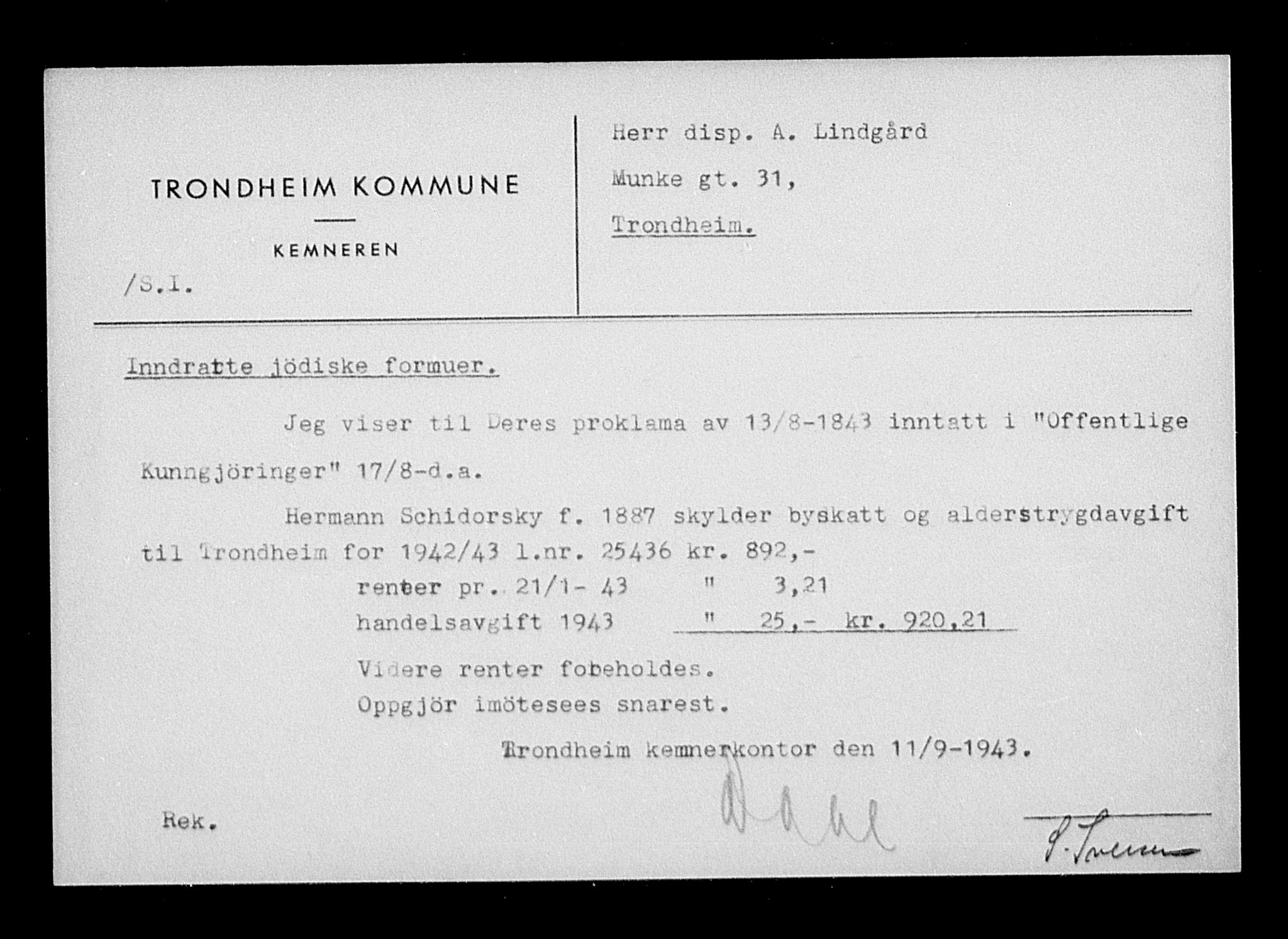 Justisdepartementet, Tilbakeføringskontoret for inndratte formuer, AV/RA-S-1564/H/Hc/Hca/L0908: --, 1945-1947, p. 188