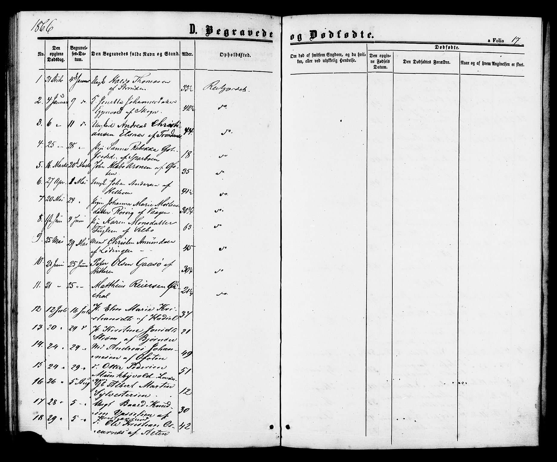 Ministerialprotokoller, klokkerbøker og fødselsregistre - Sør-Trøndelag, SAT/A-1456/629/L0485: Parish register (official) no. 629A01, 1862-1869, p. 17