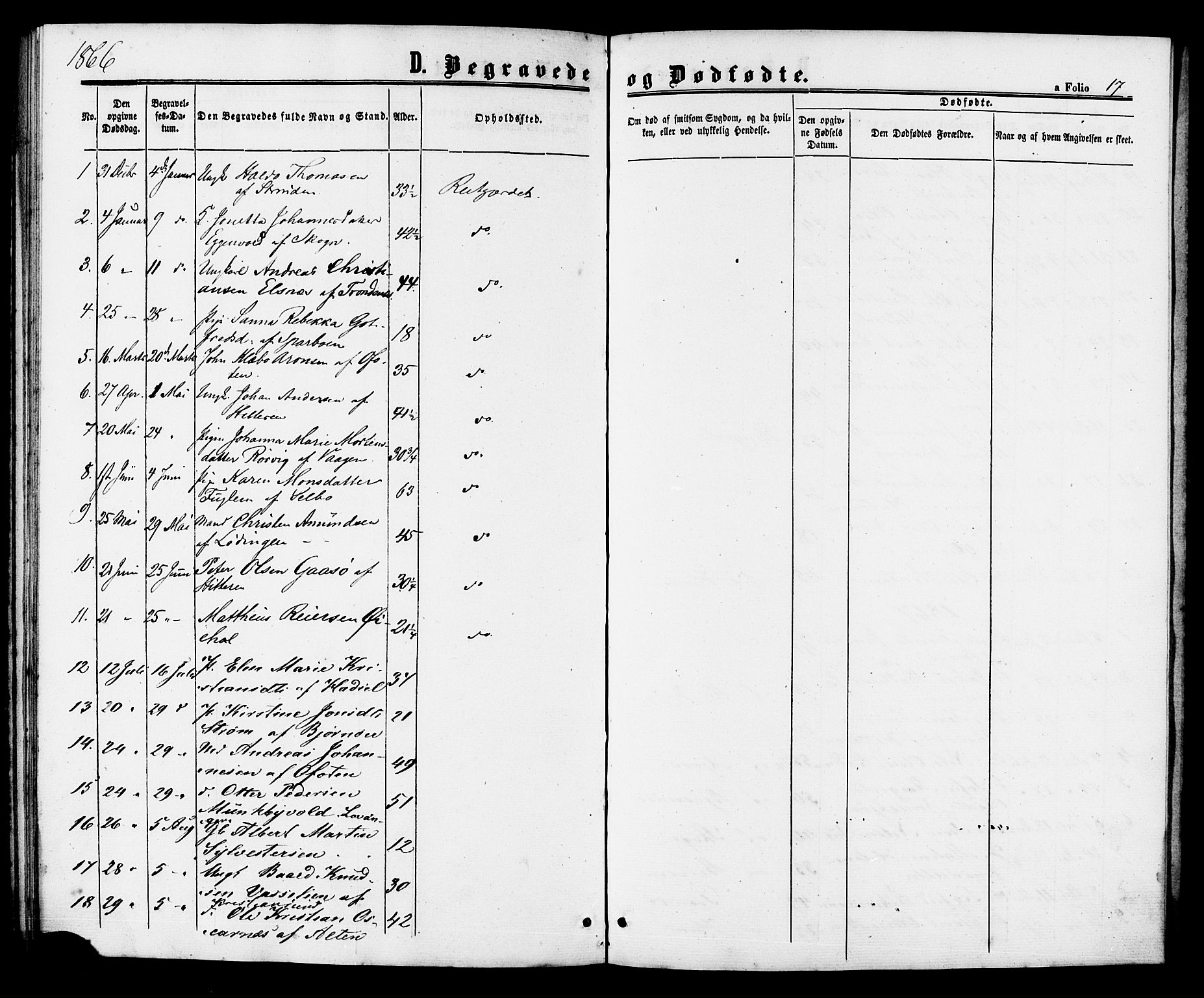 Ministerialprotokoller, klokkerbøker og fødselsregistre - Sør-Trøndelag, AV/SAT-A-1456/629/L0485: Parish register (official) no. 629A01, 1862-1869, p. 17