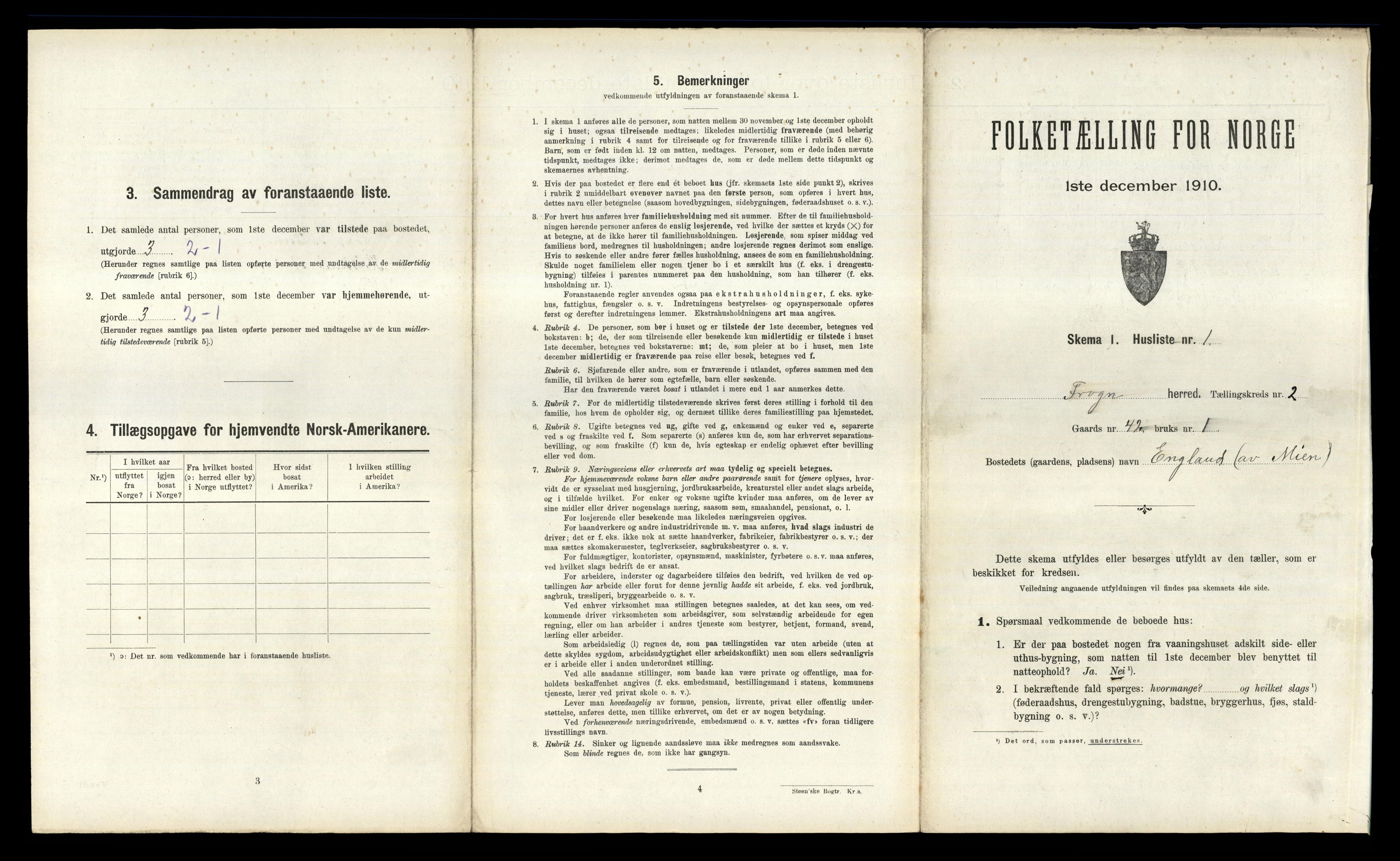 RA, 1910 census for Frogn, 1910, p. 294