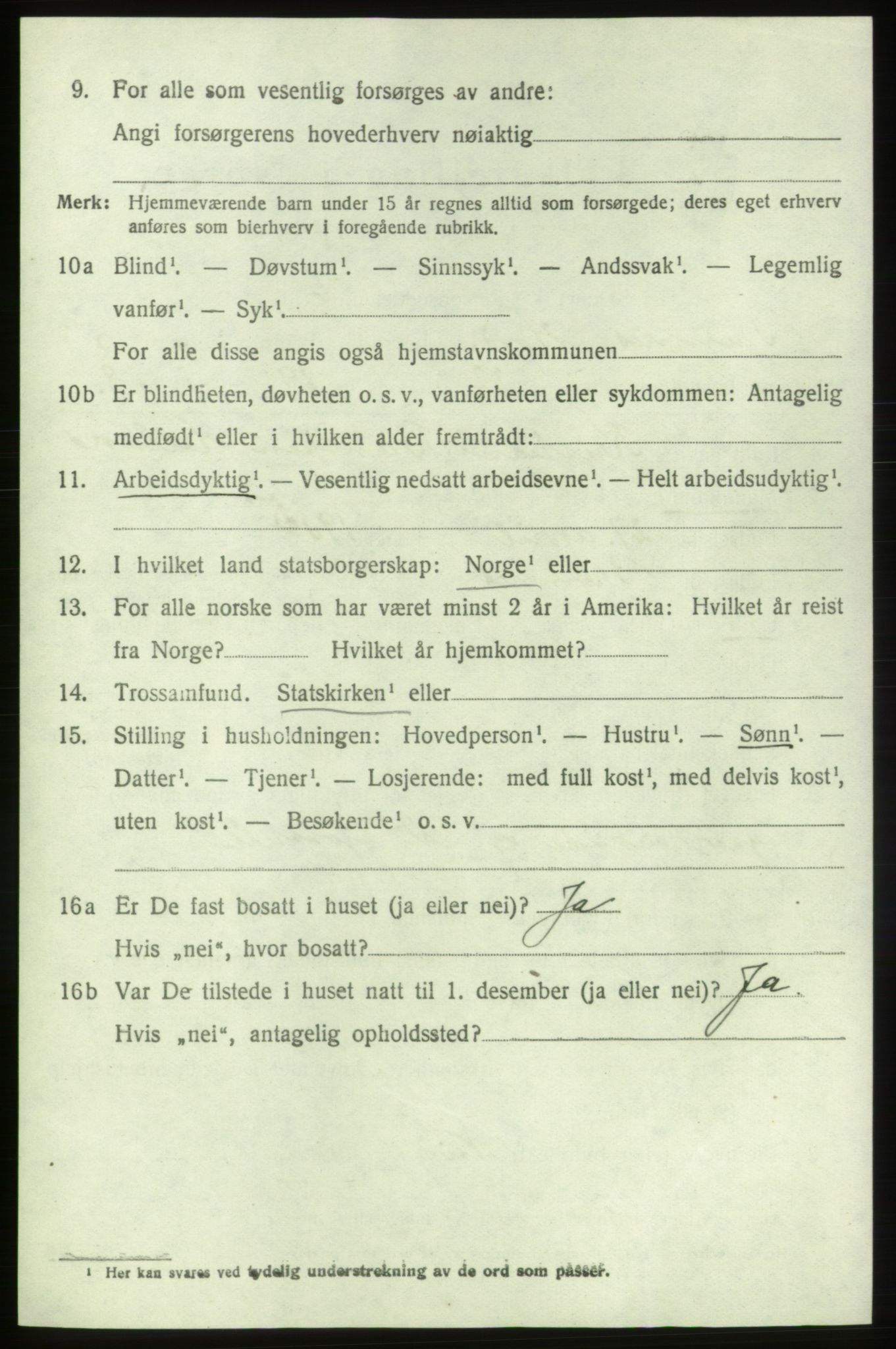 SAB, 1920 census for Bremnes, 1920, p. 2779