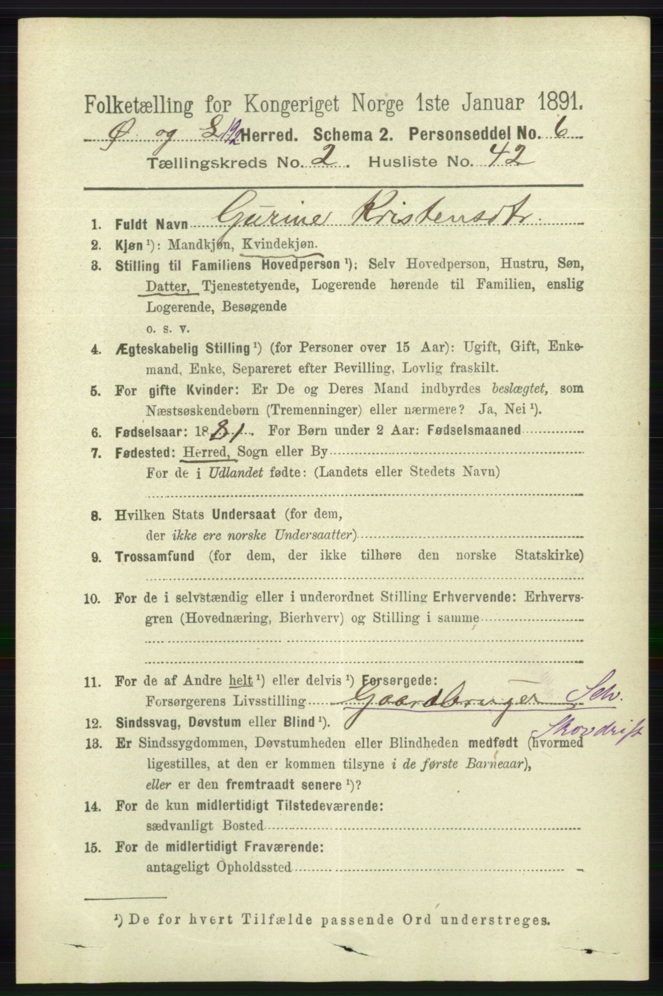 RA, 1891 census for 1021 Øyslebø og Laudal, 1891, p. 694