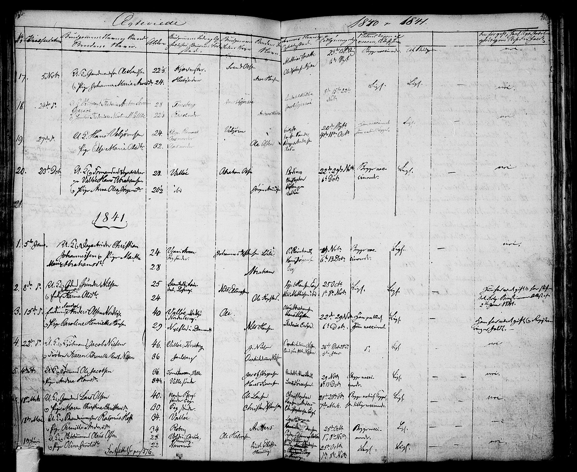 Sem kirkebøker, AV/SAKO-A-5/F/Fa/L0005: Parish register (official) no. I 5, 1825-1842, p. 460-461