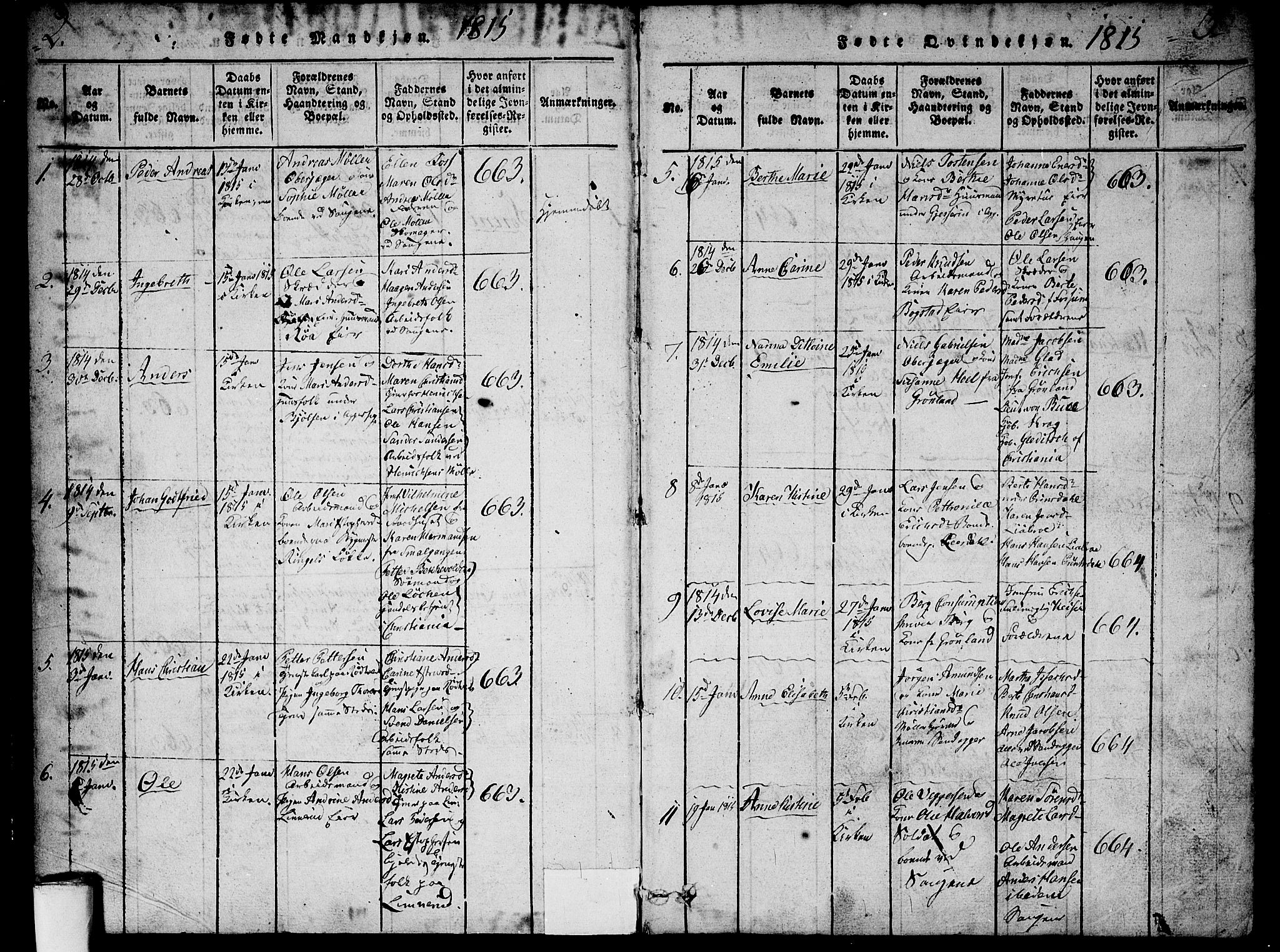 Aker prestekontor kirkebøker, AV/SAO-A-10861/G/L0002: Parish register (copy) no. 2, 1815-1819, p. 2-3