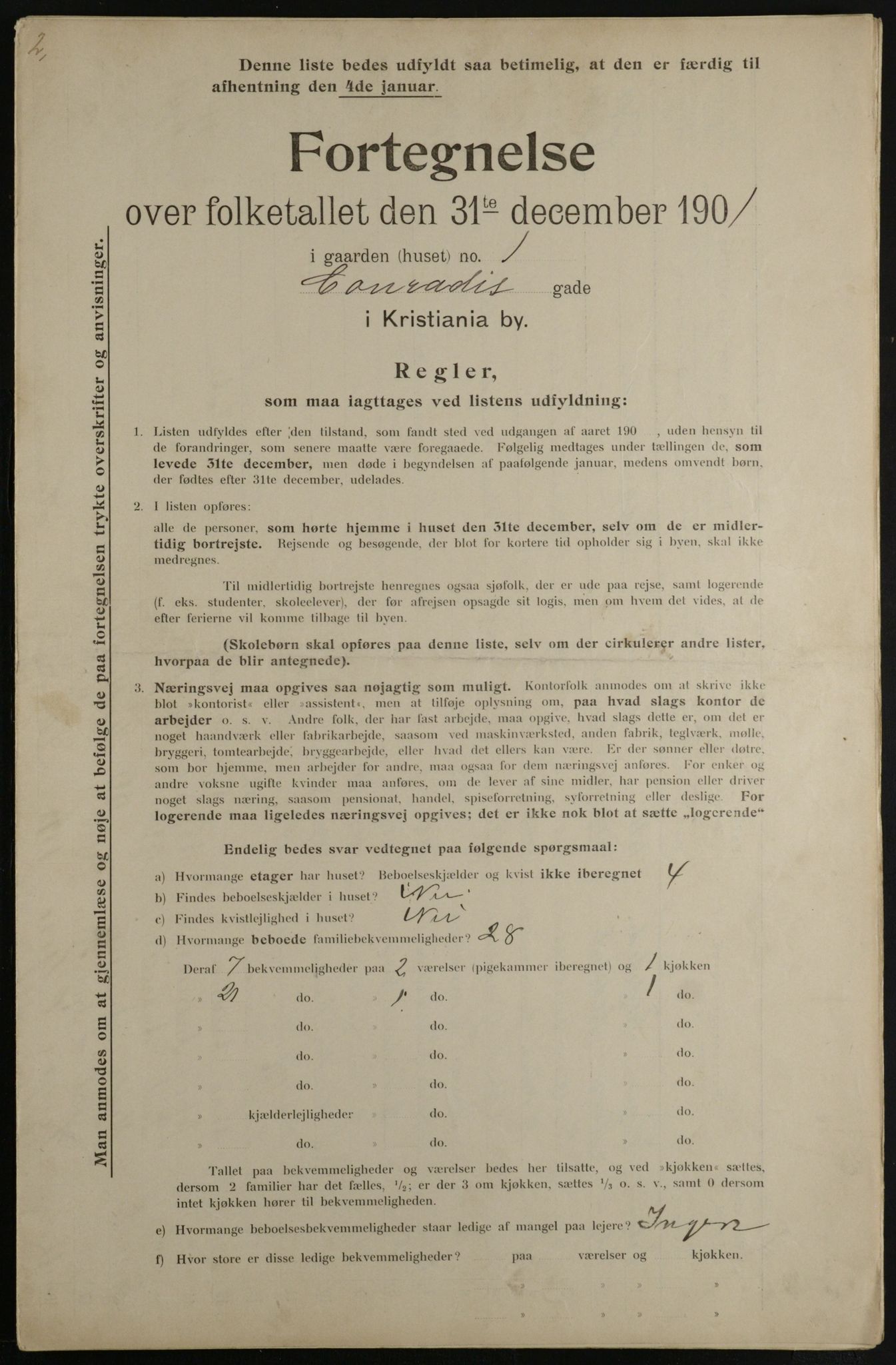 OBA, Municipal Census 1901 for Kristiania, 1901, p. 2160